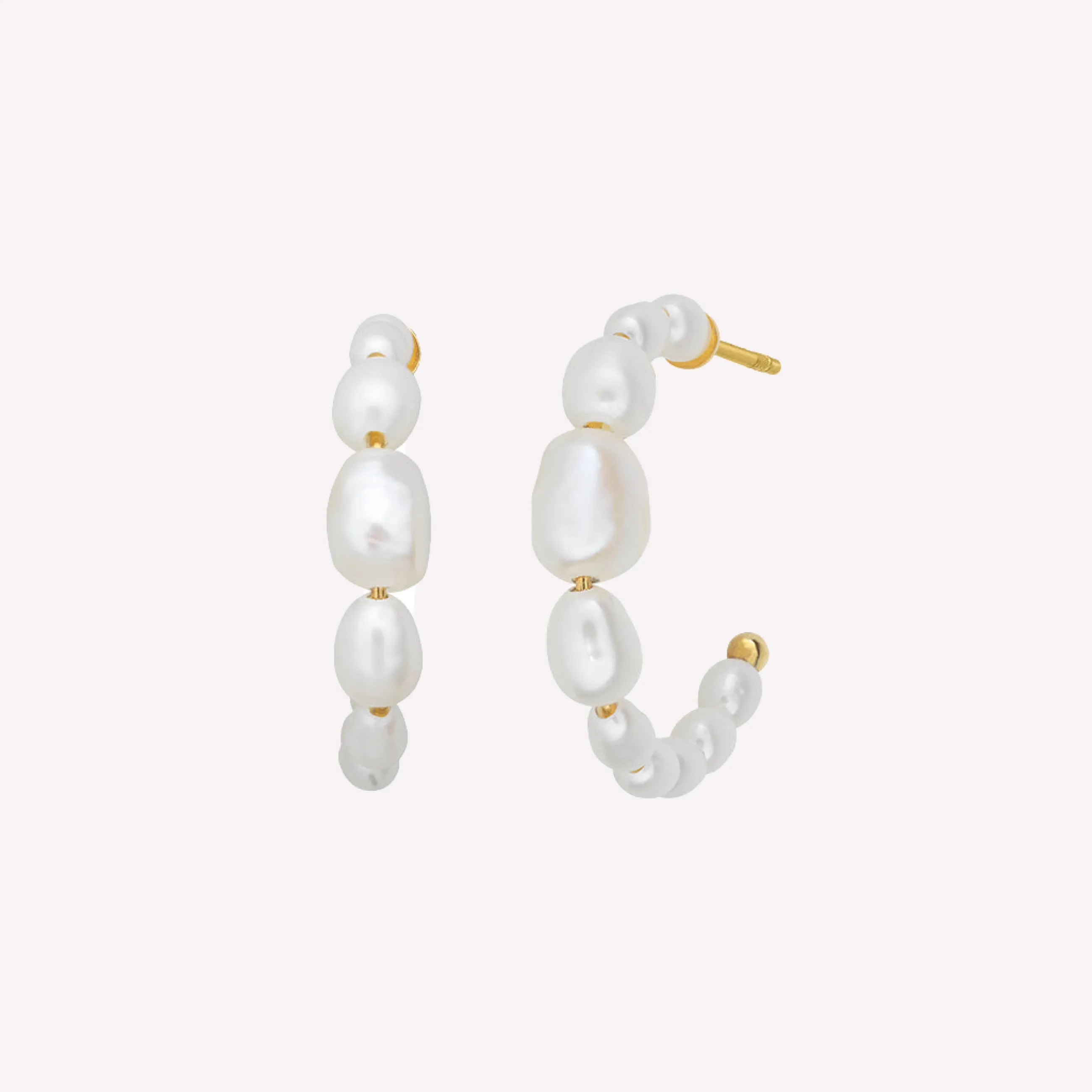 byBiehl® Danmark Aura Pearl Hoop 14K forgyldt sølv Best