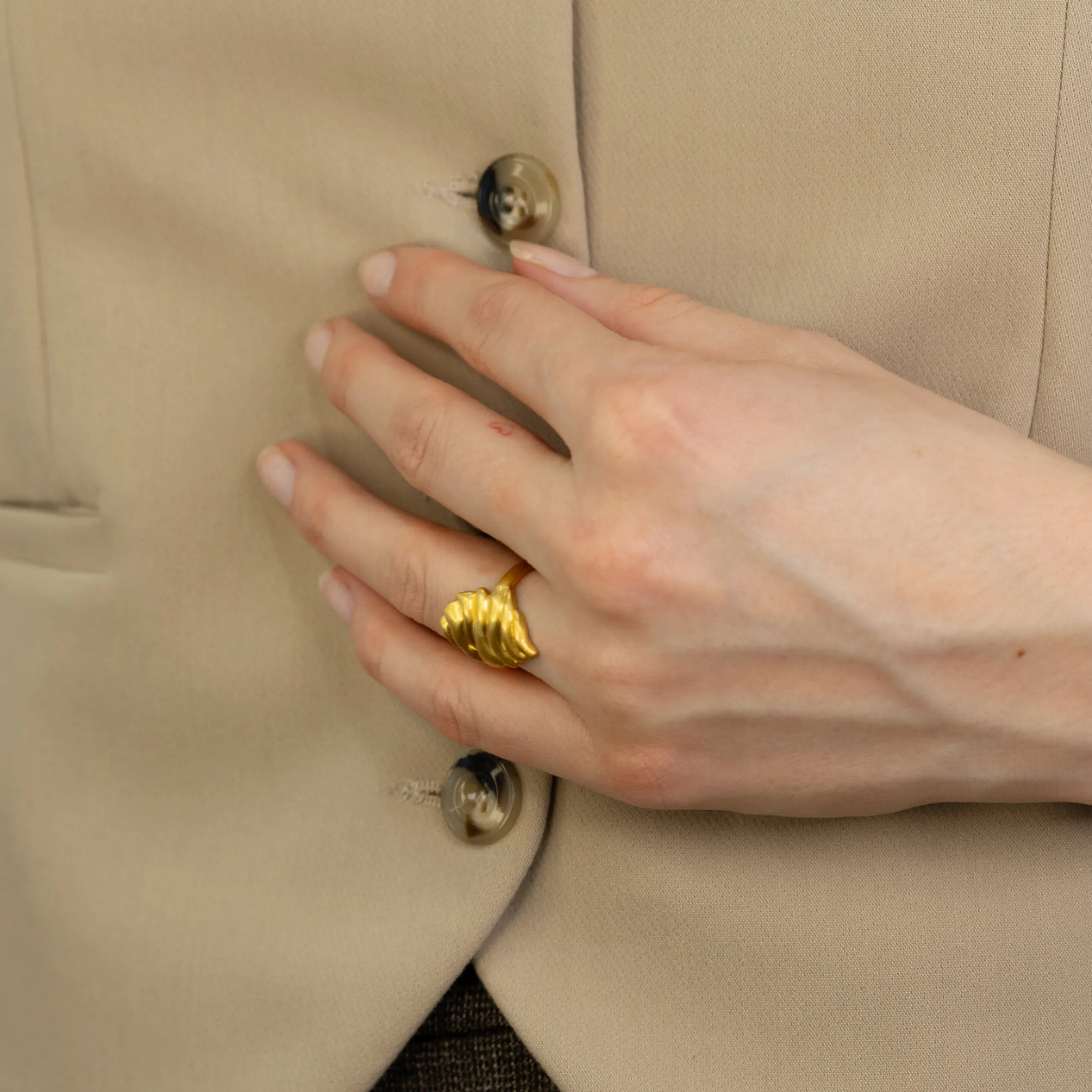 byBiehl® Danmark Dunes ring 14K forgyldt sølv Best Sale