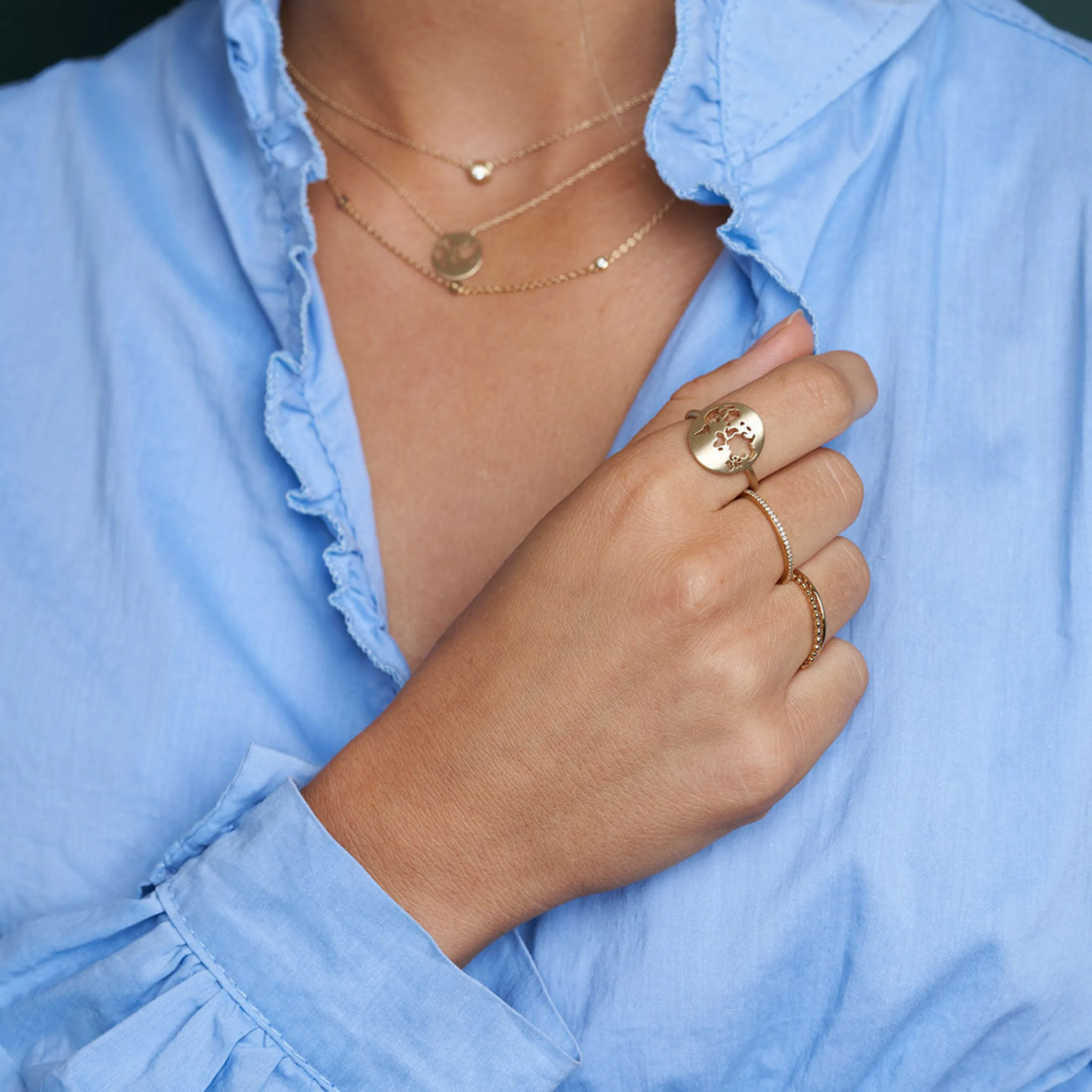 byBiehl® Danmark Fine Beautiful World Ring 14K guld Clearance