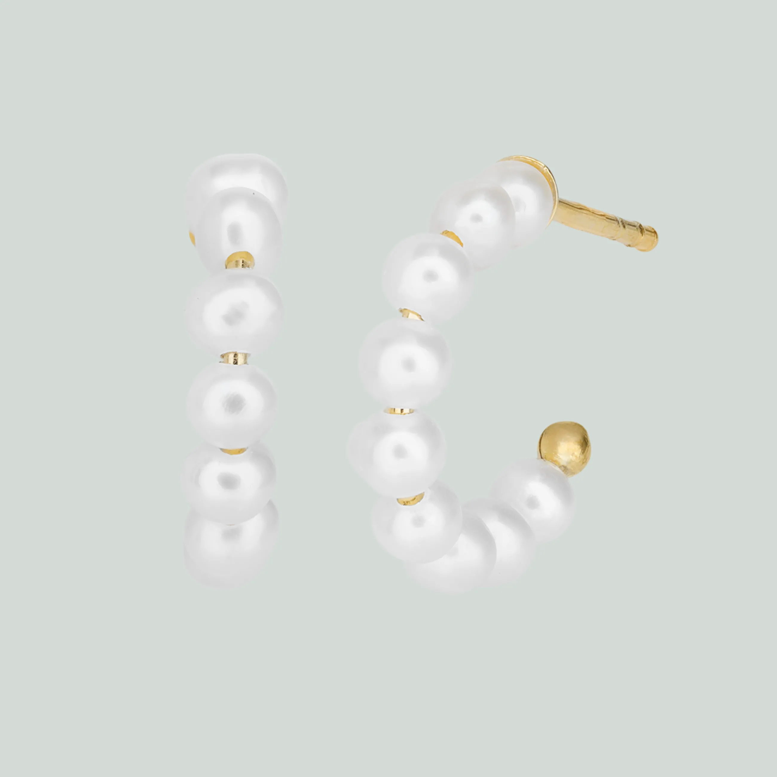 byBiehl® Danmark Fine Mini Pearl Hoops 14K guld Sale