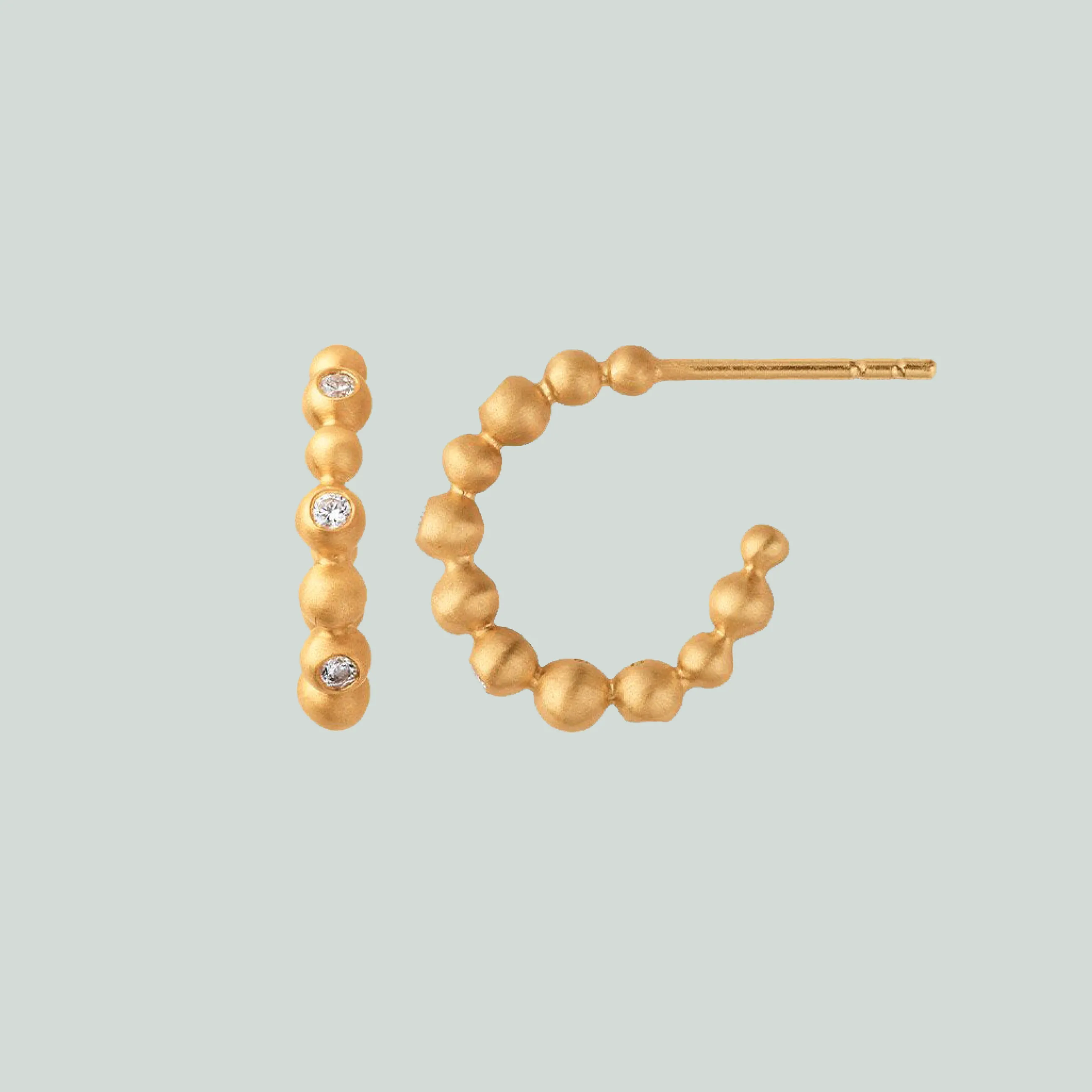 byBiehl® Danmark Fine Pebbles Hoops Small 14K guld Clearance