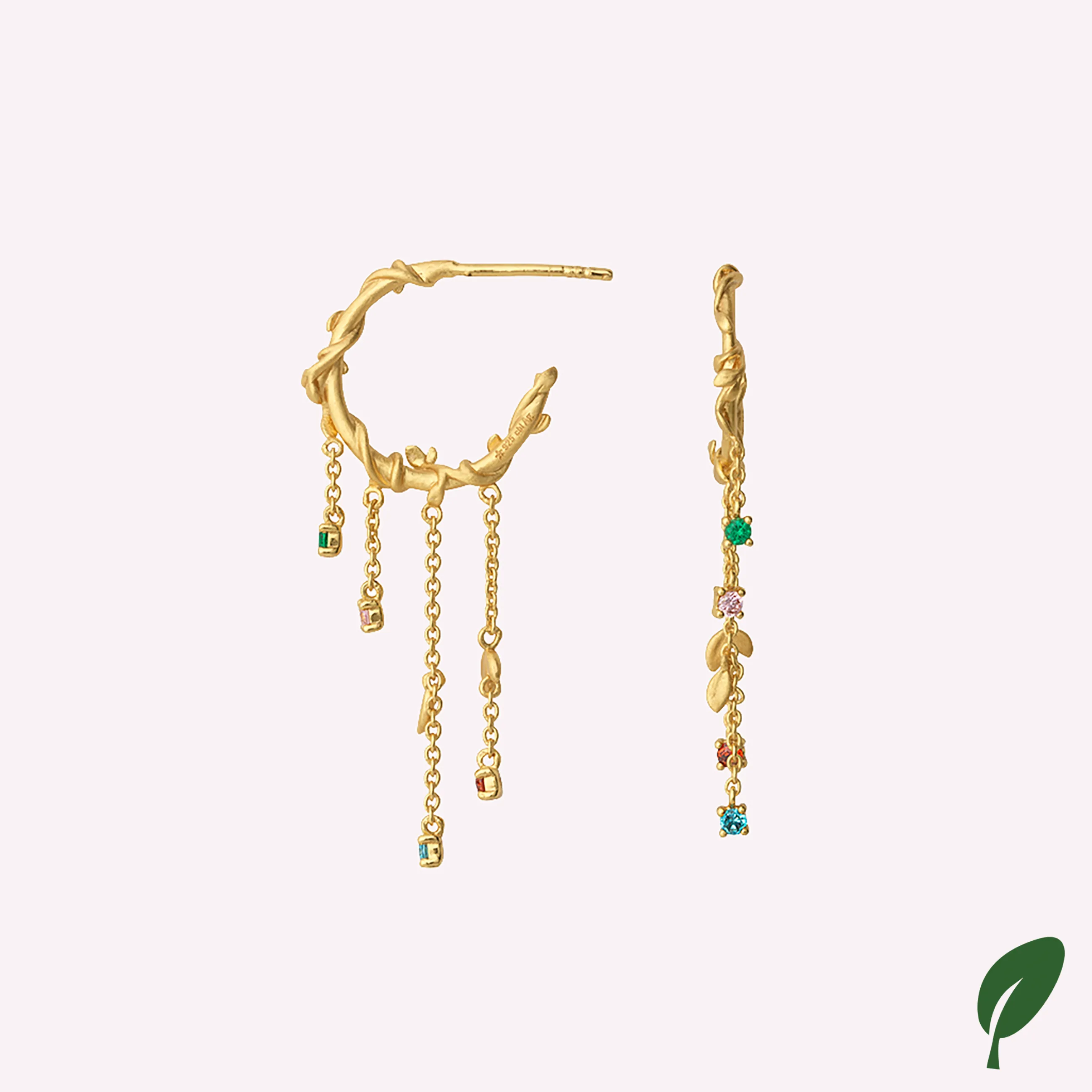 byBiehl® Danmark Jungle Ivy Hoops Mini Colors 14K forgyldt sølv Cheap