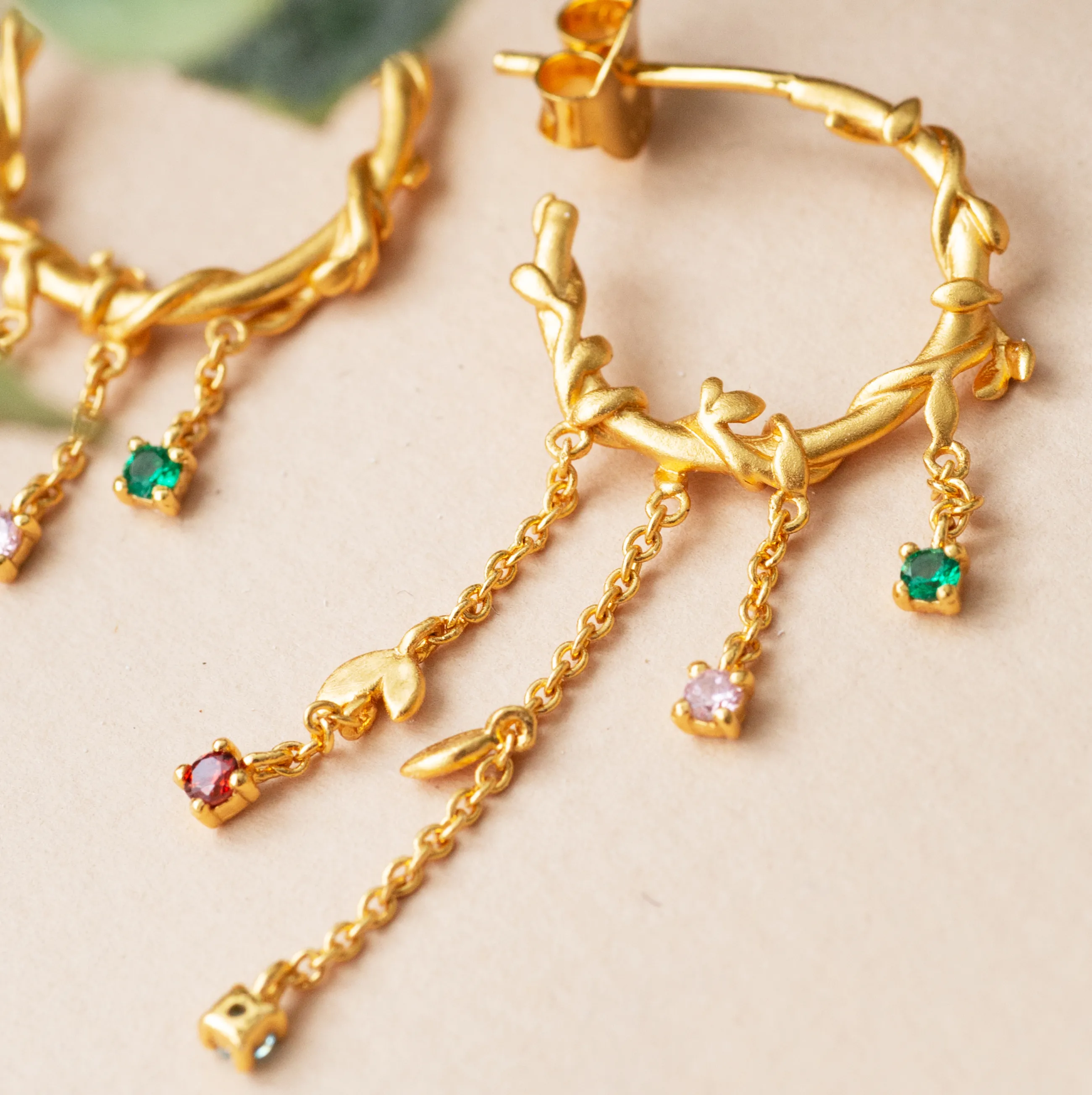 byBiehl® Danmark Jungle Ivy Hoops Mini Colors 14K forgyldt sølv Cheap