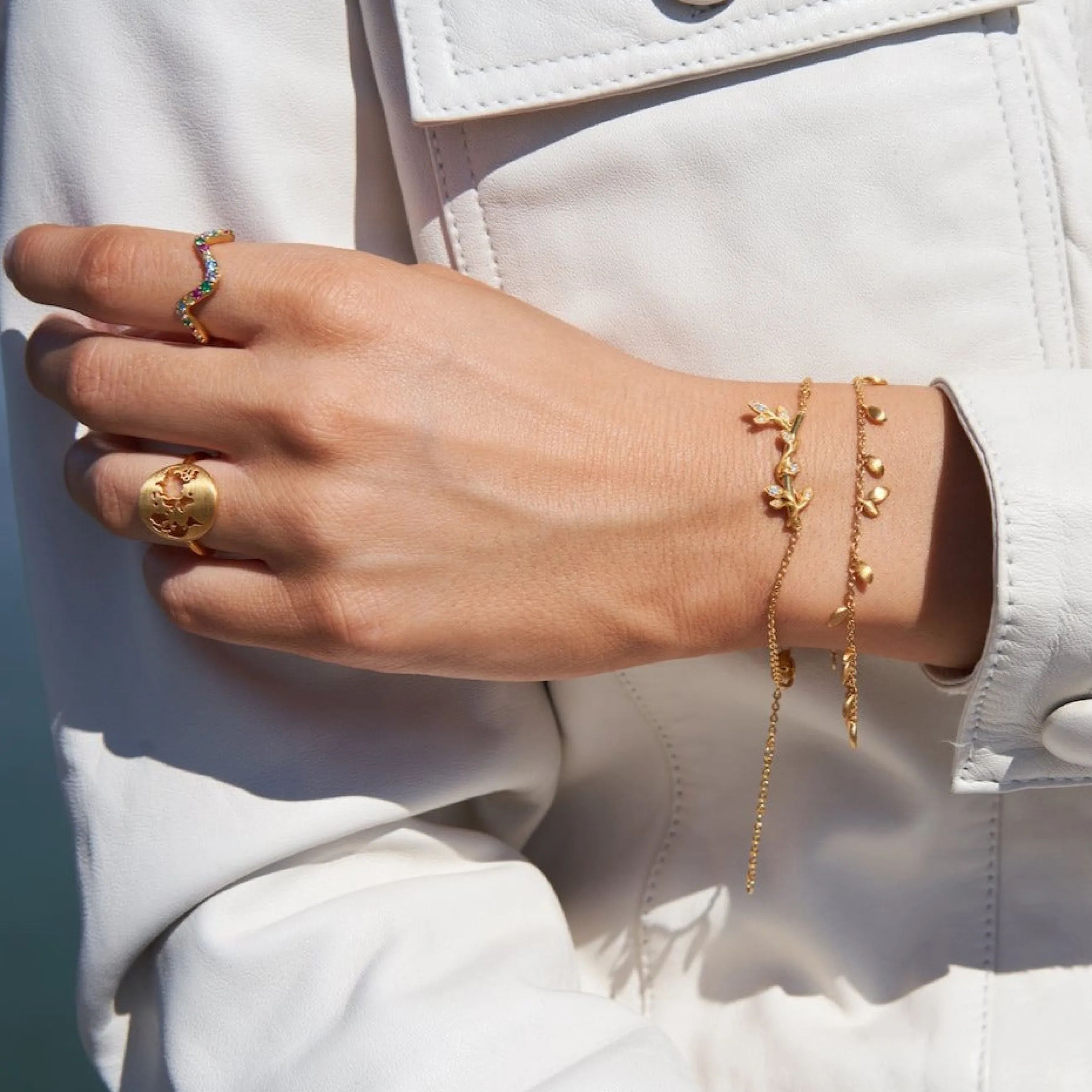 byBiehl® Danmark Jungle Vine armbånd 14K forgyldt sølv Sale