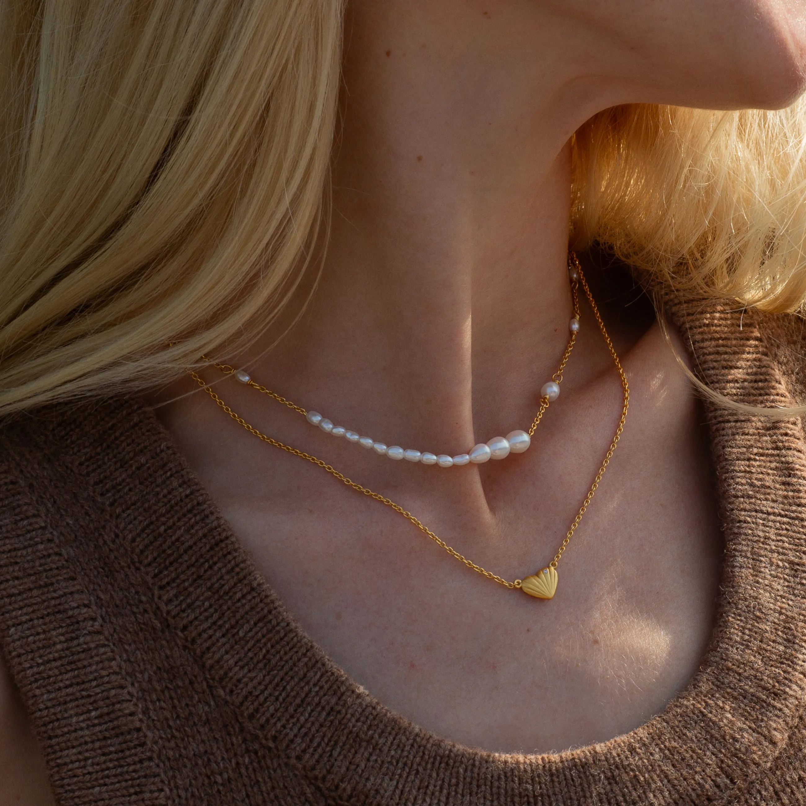 byBiehl® Danmark Just Love hjerte halskæde 14K forgyldt sølv New