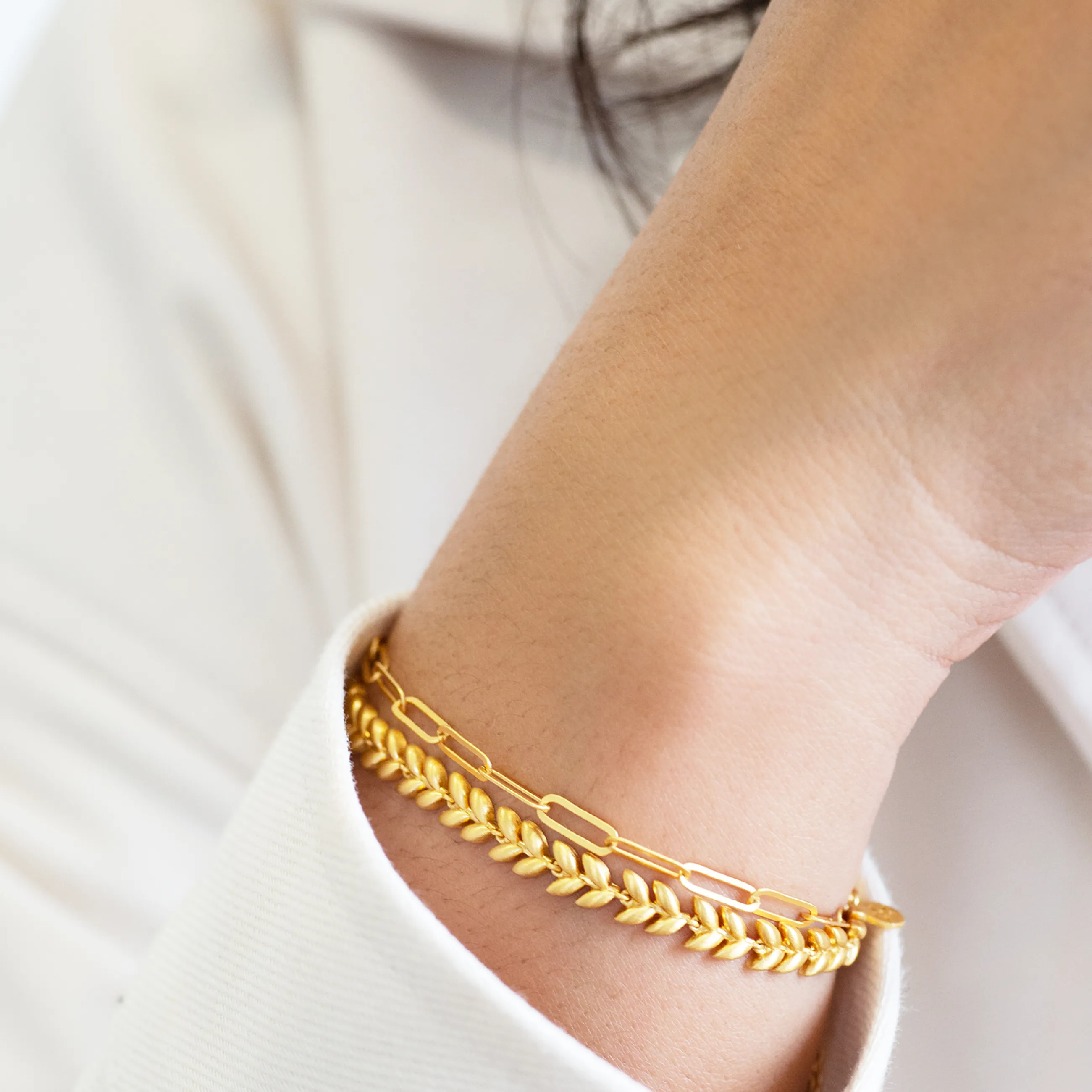 byBiehl® Danmark Link armbånd 14K forgyldt sølv Cheap