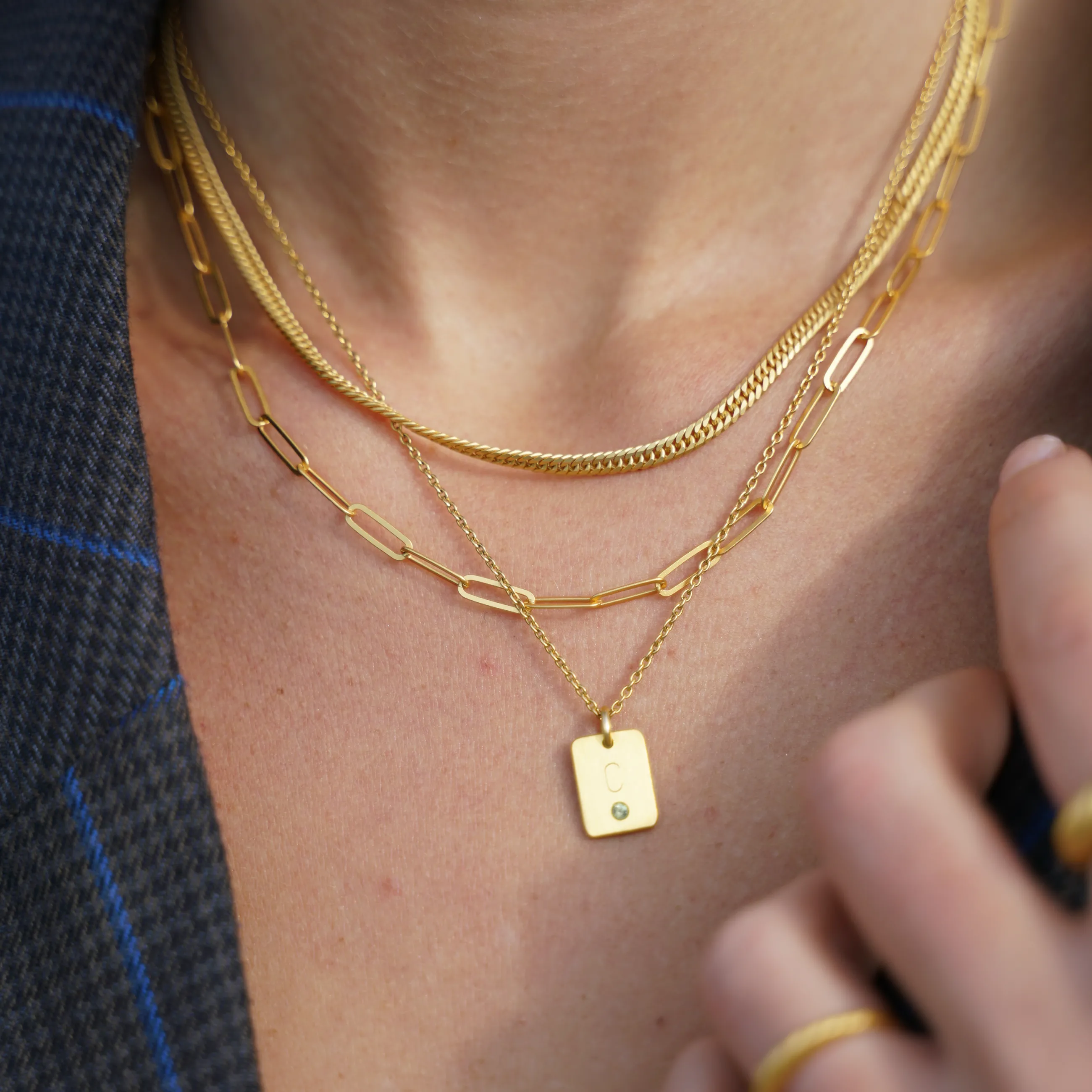 byBiehl® Danmark Link halskæde 14K forgyldt sølv Hot