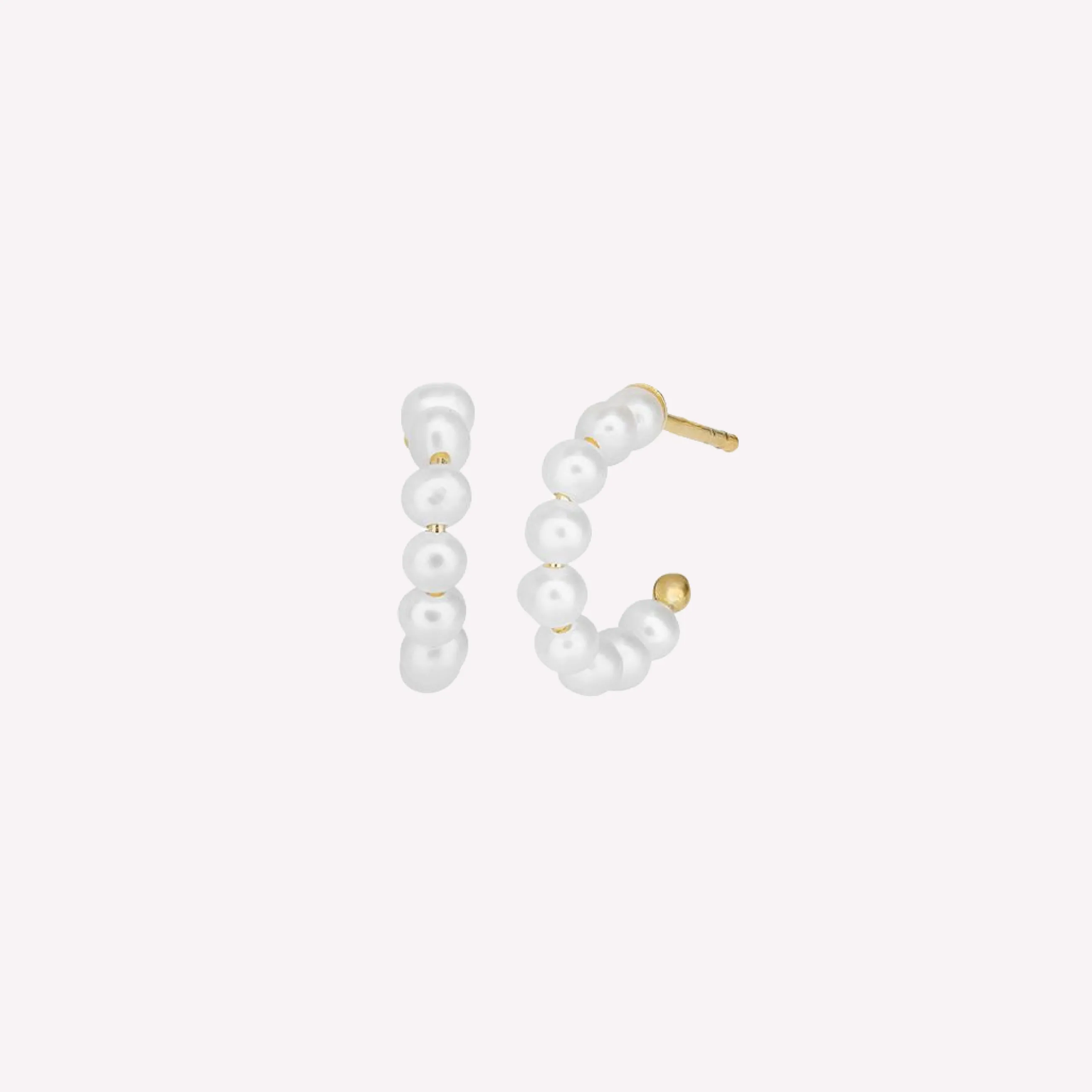 byBiehl® Danmark Mini Pearl Hoop 14K forgyldt sølv Clearance