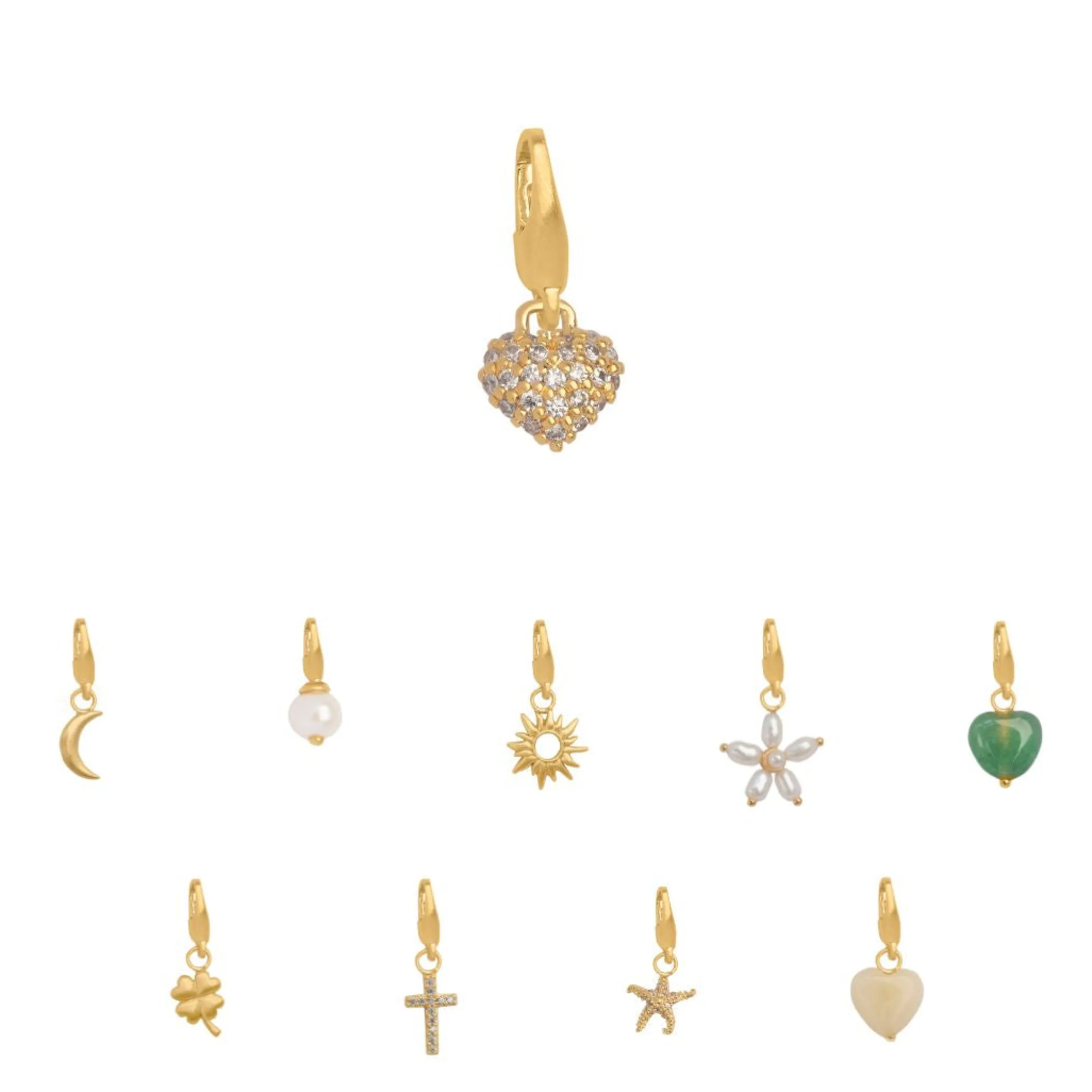 byBiehl® Danmark Mini Sparkle Heart Charm 14k guldbelagt Cheap