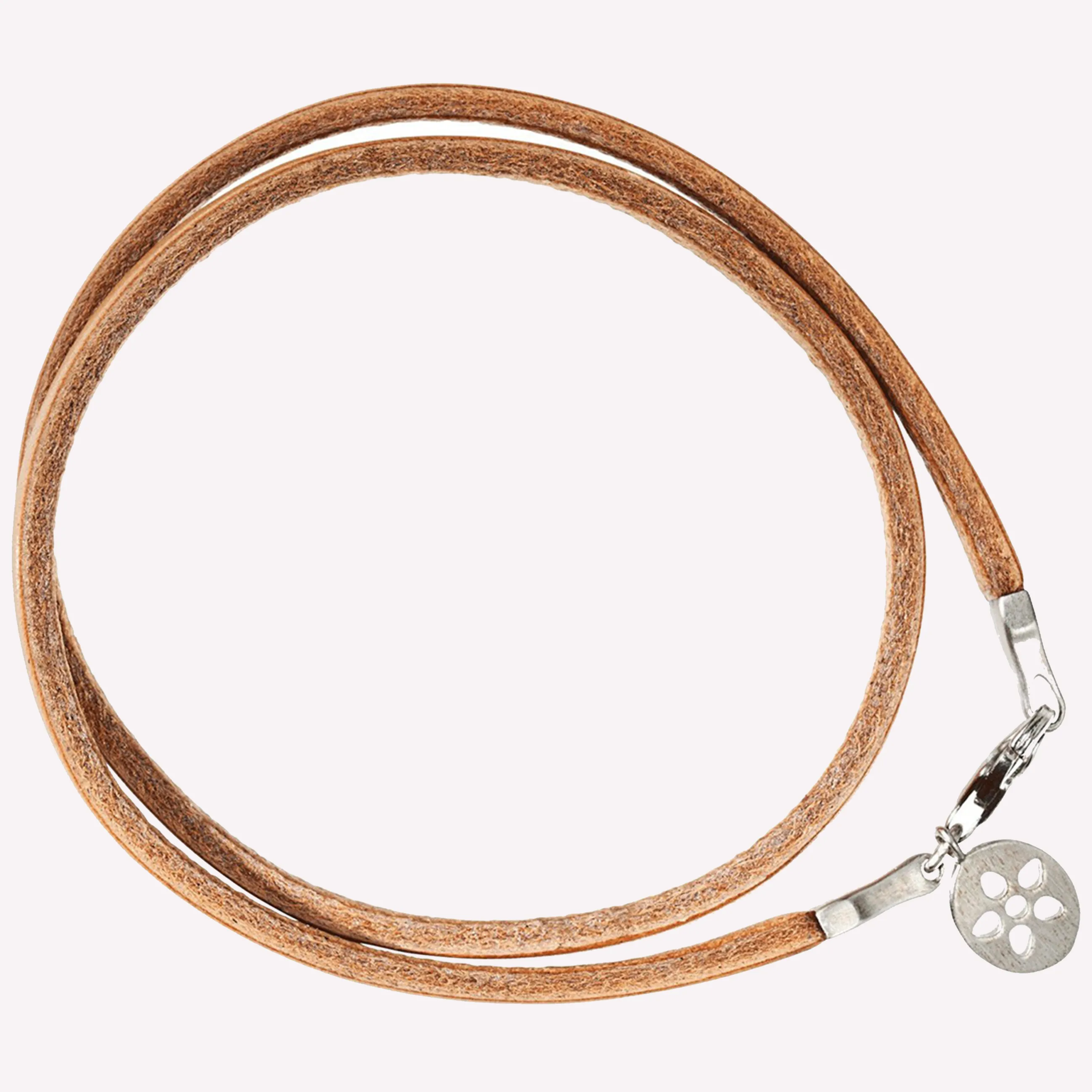 byBiehl® Danmark Natur læder armbånd (for pods) Natur / Sterling sølv Best Sale