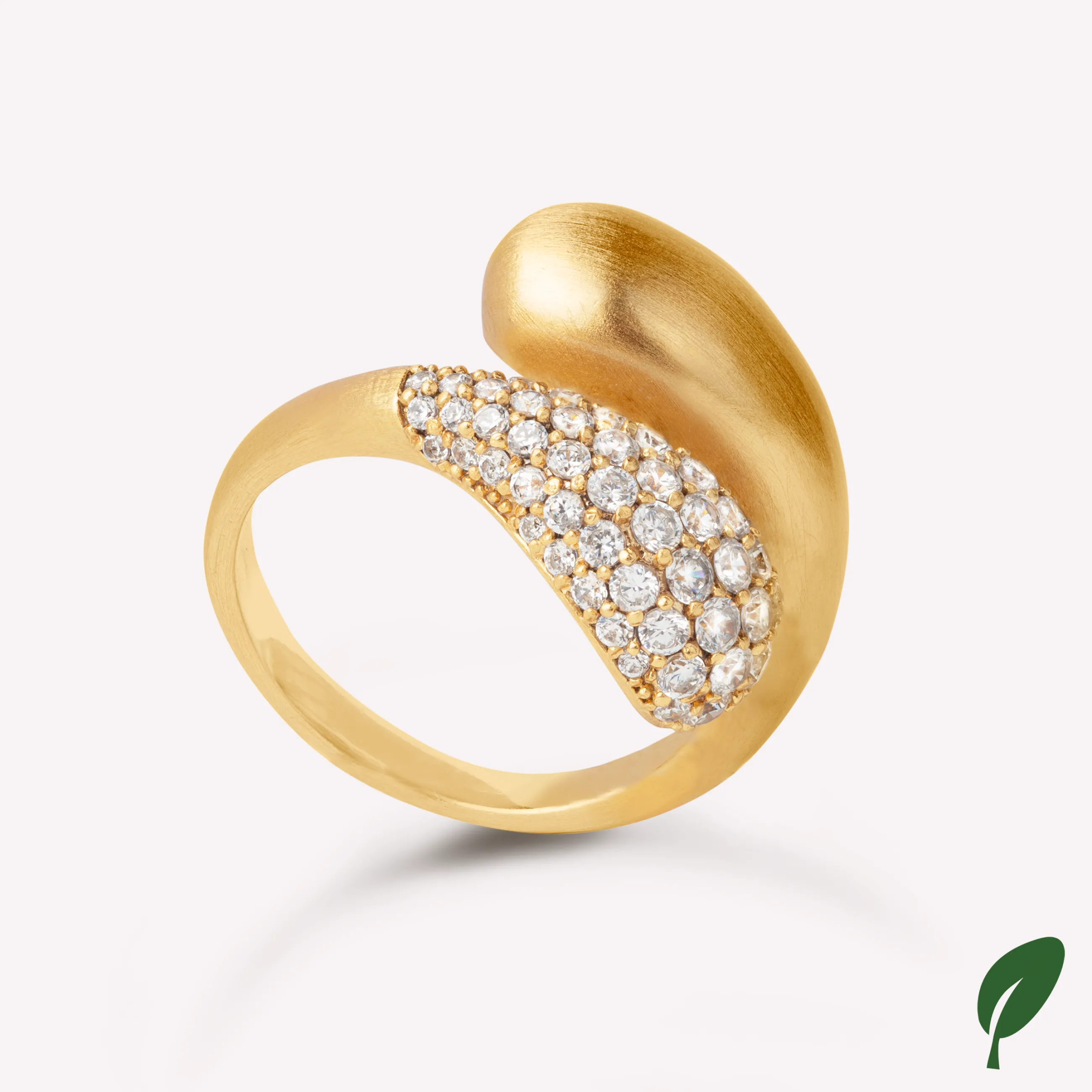 byBiehl® Danmark Ocean Flow Duo Sparkle ring 14K forgyldt sølv / Zirkonia Store