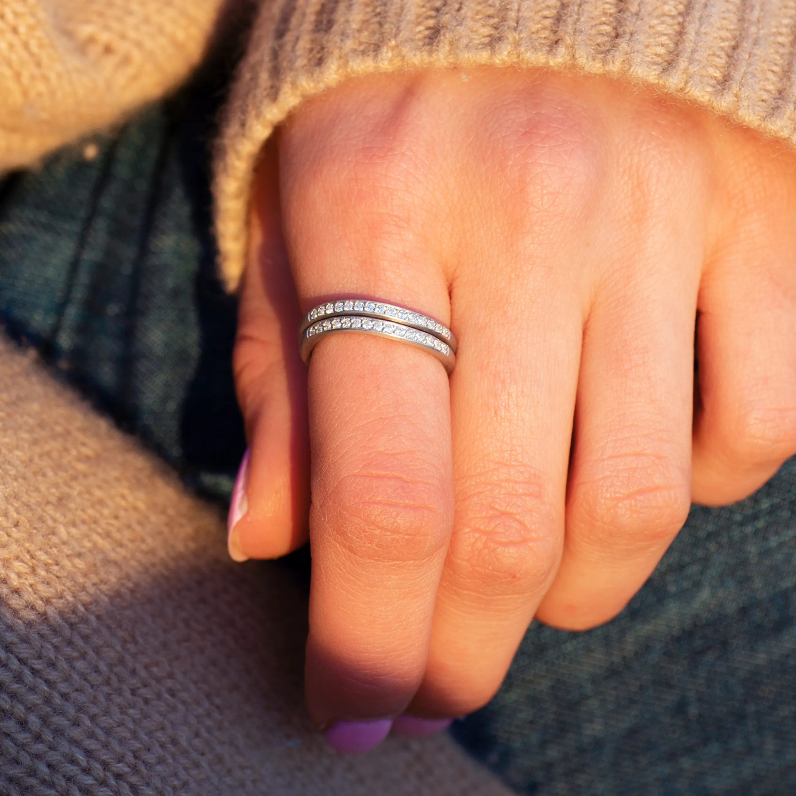 byBiehl® Danmark Ocean Flow Sparkle Band Sterling sølv Hot