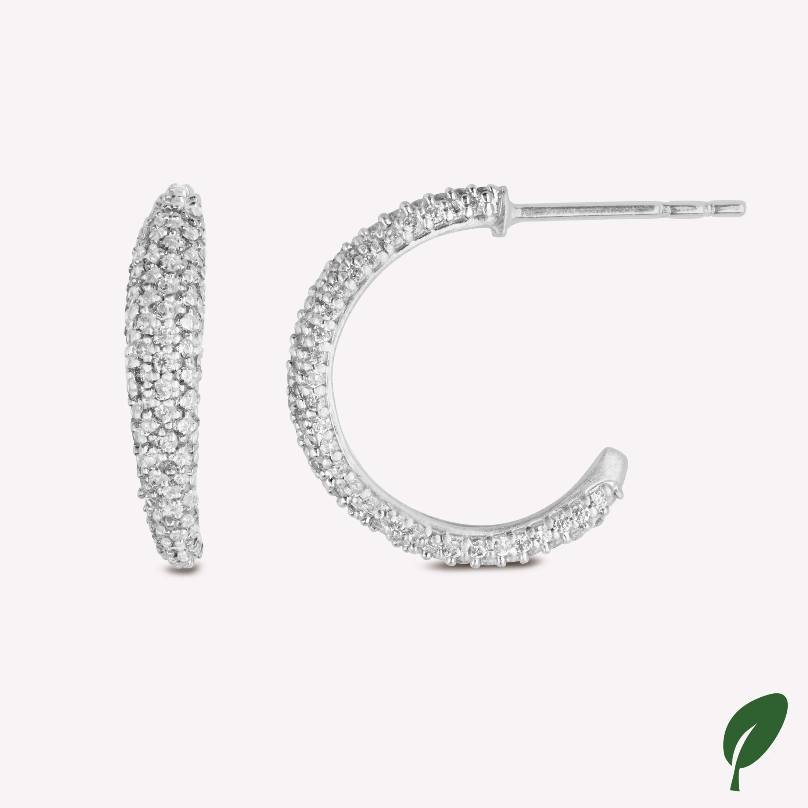 byBiehl® Danmark Ocean Flow Sparkle Hoops Medium Sterling sølv / Zirkonia Store