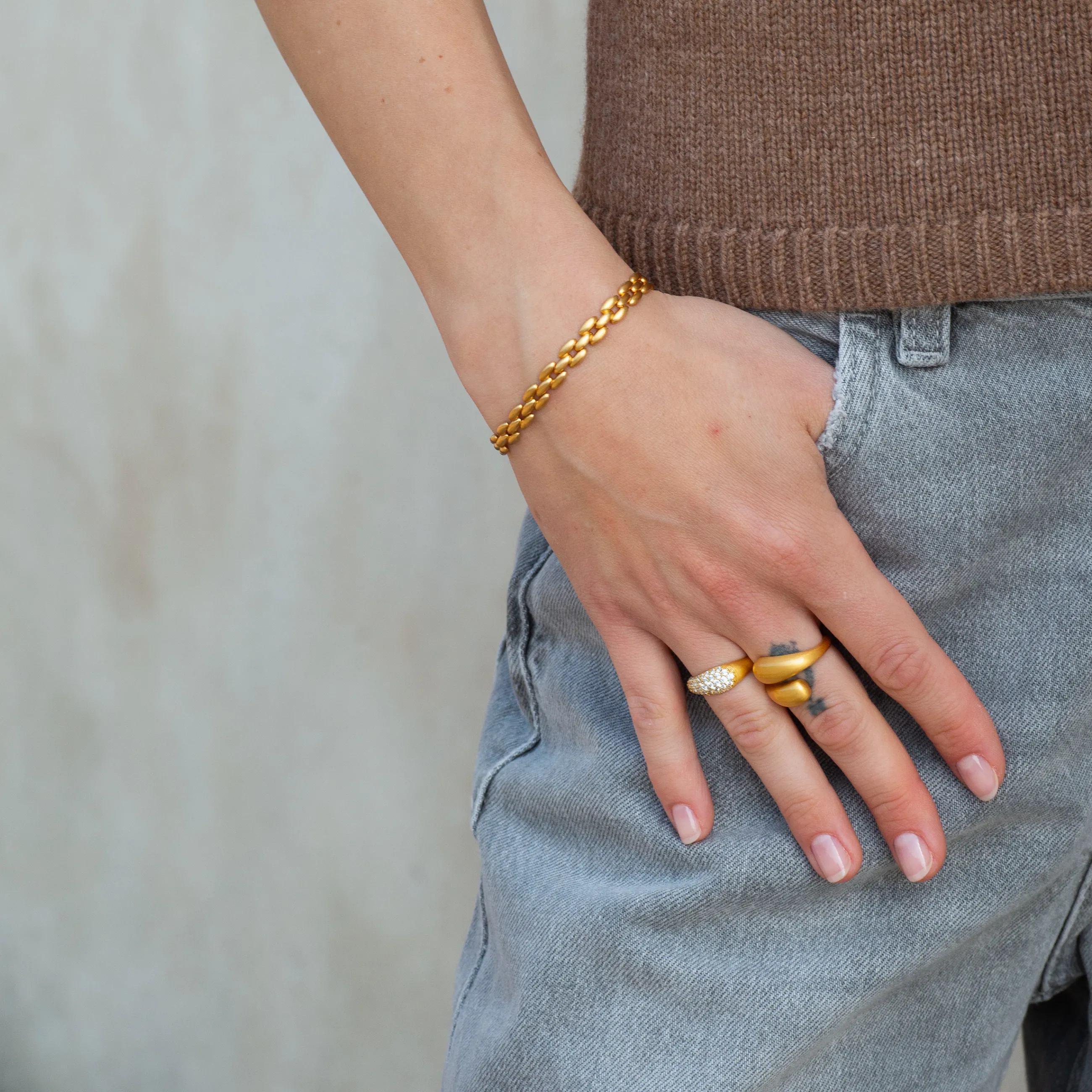 byBiehl® Danmark Ocean Flow Sparkle ring 14K forgyldt sølv / Zirkonia Online