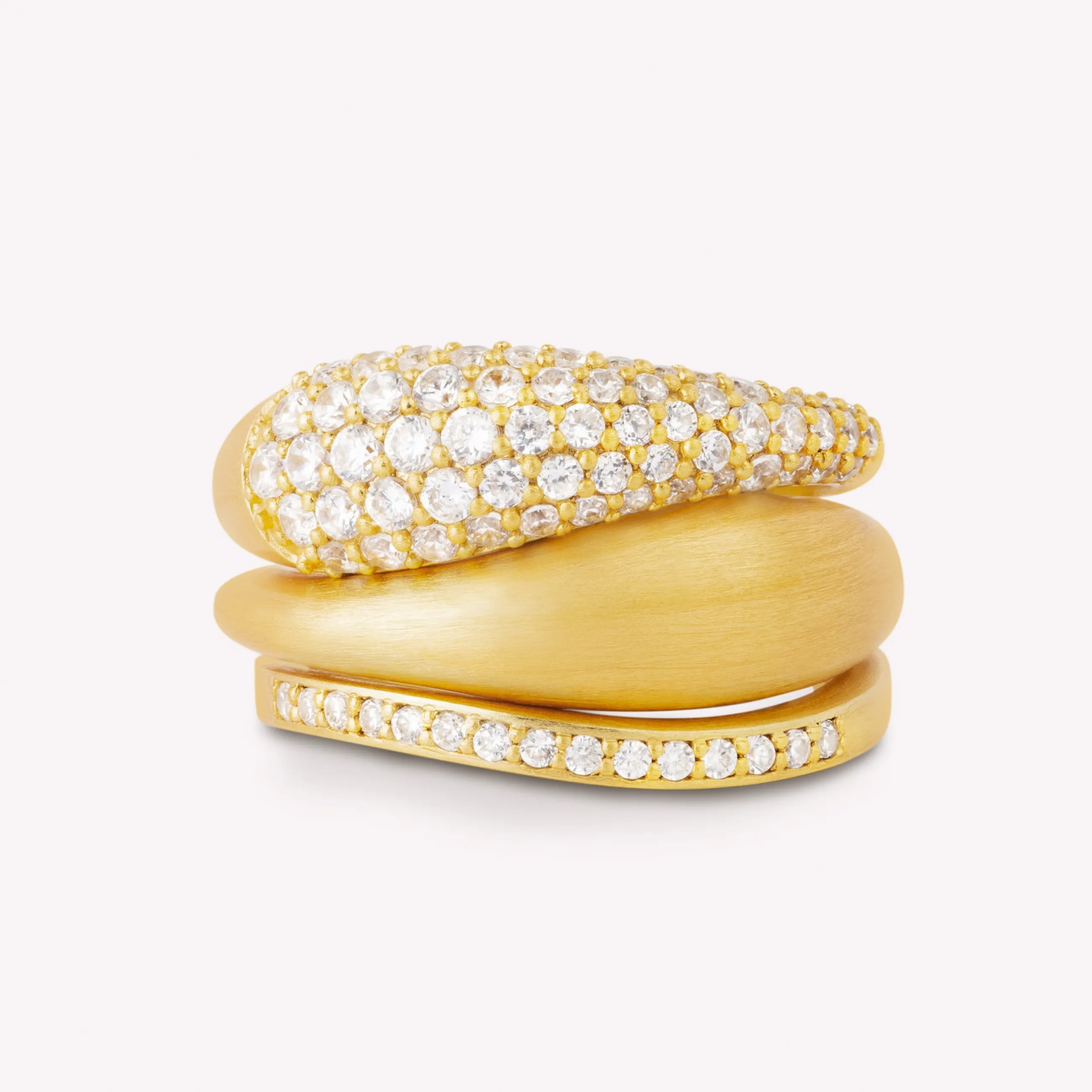 ocean_flow_sparkle_ring_5-3.webp byBiehl® Danmark Ocean Flow Sparkle ring 14K forgyldt sølv / Zirkonia Online