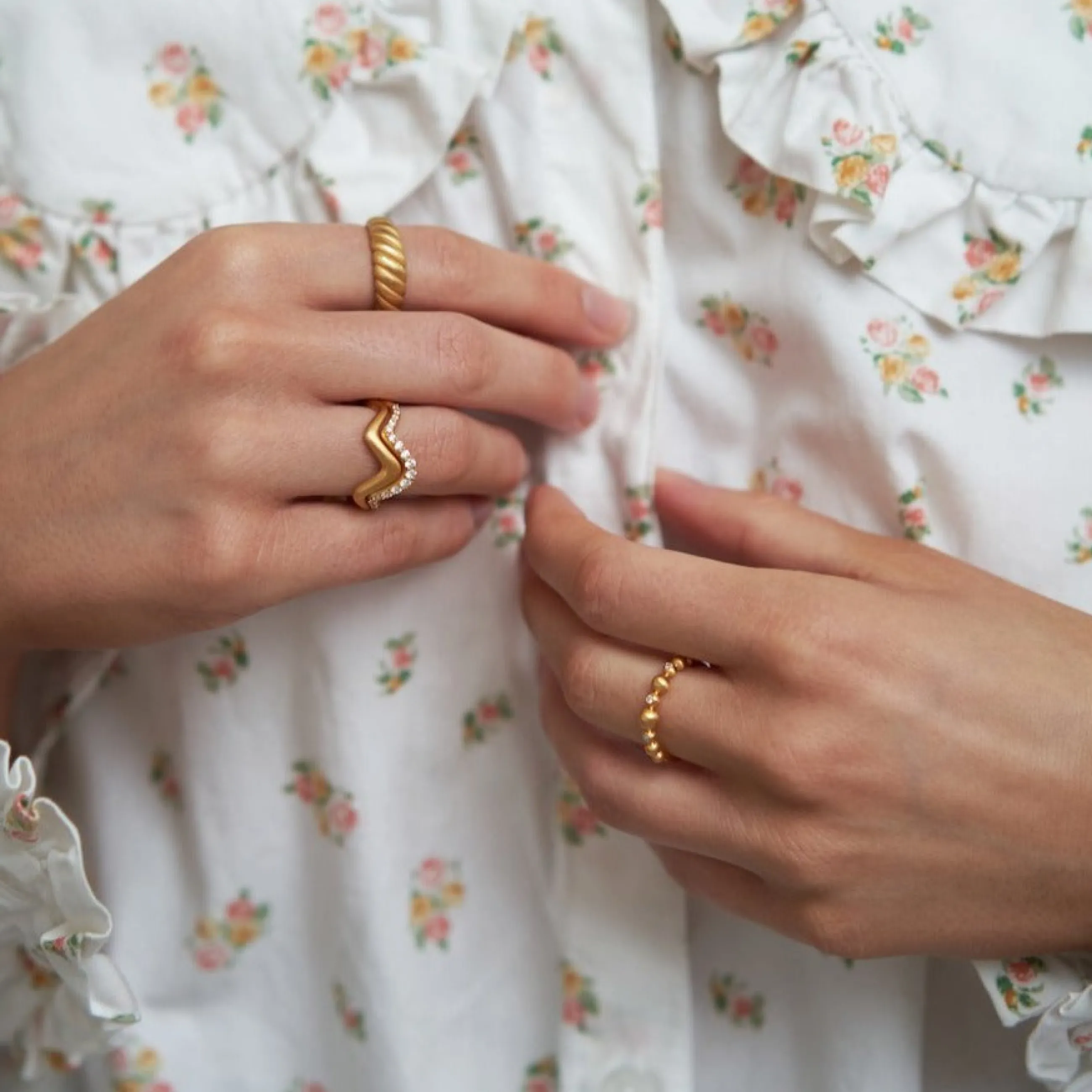 byBiehl® Danmark Pebbles Band 14K forgyldt sølv Store