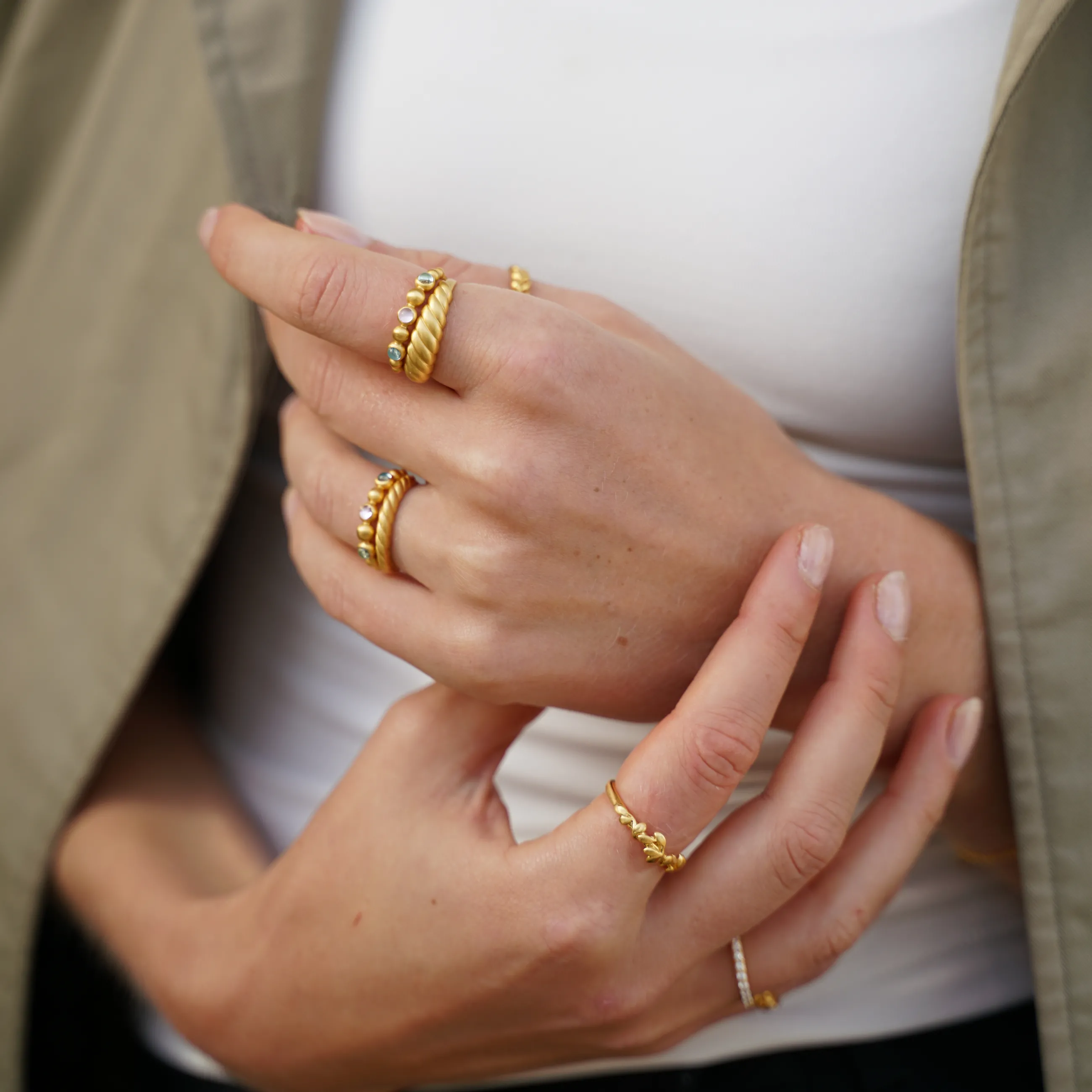 byBiehl® Danmark Pebbles Band Colors 14K forgyldt sølv / Colors Best Sale