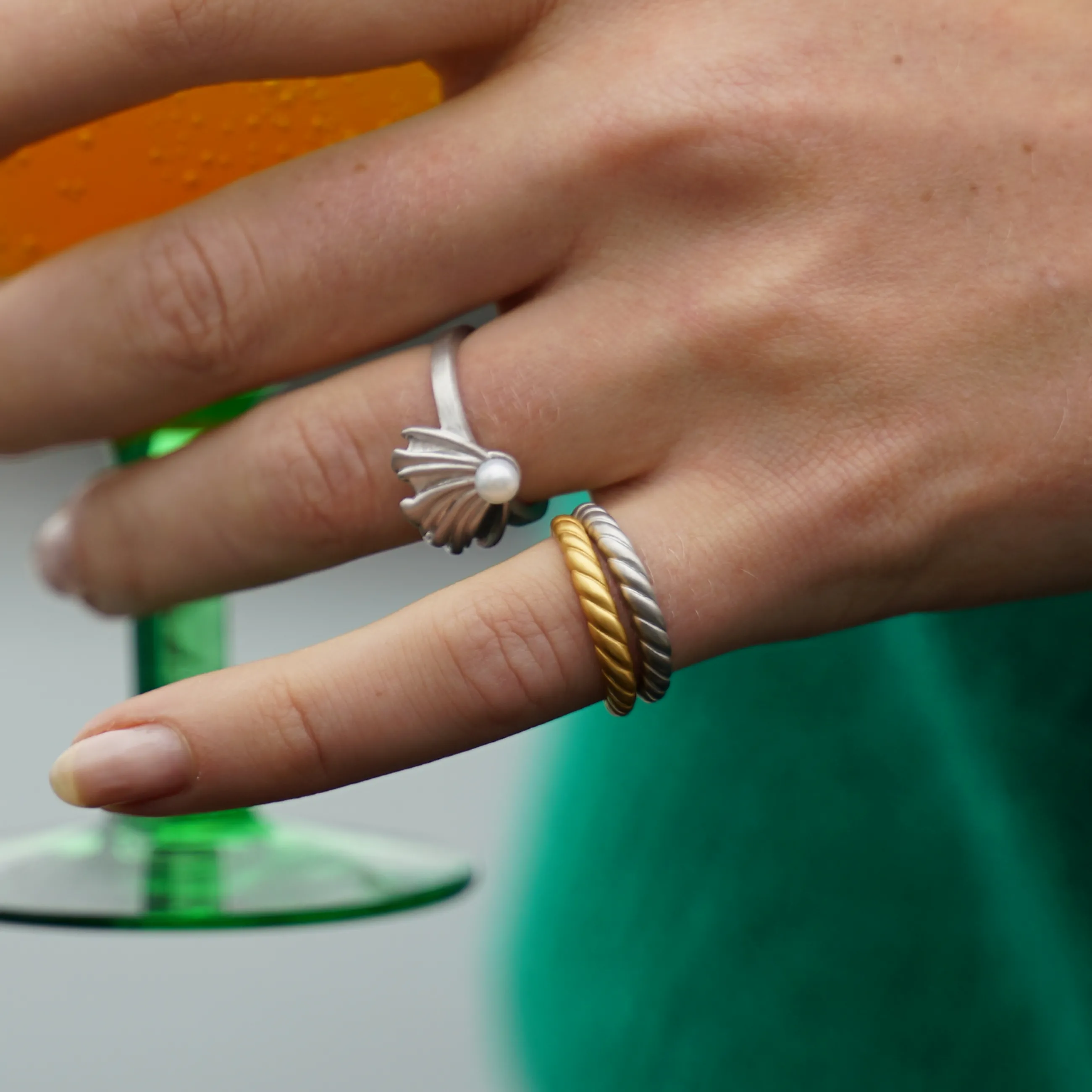 byBiehl® Danmark Seashell Band Sterling sølv Flash Sale