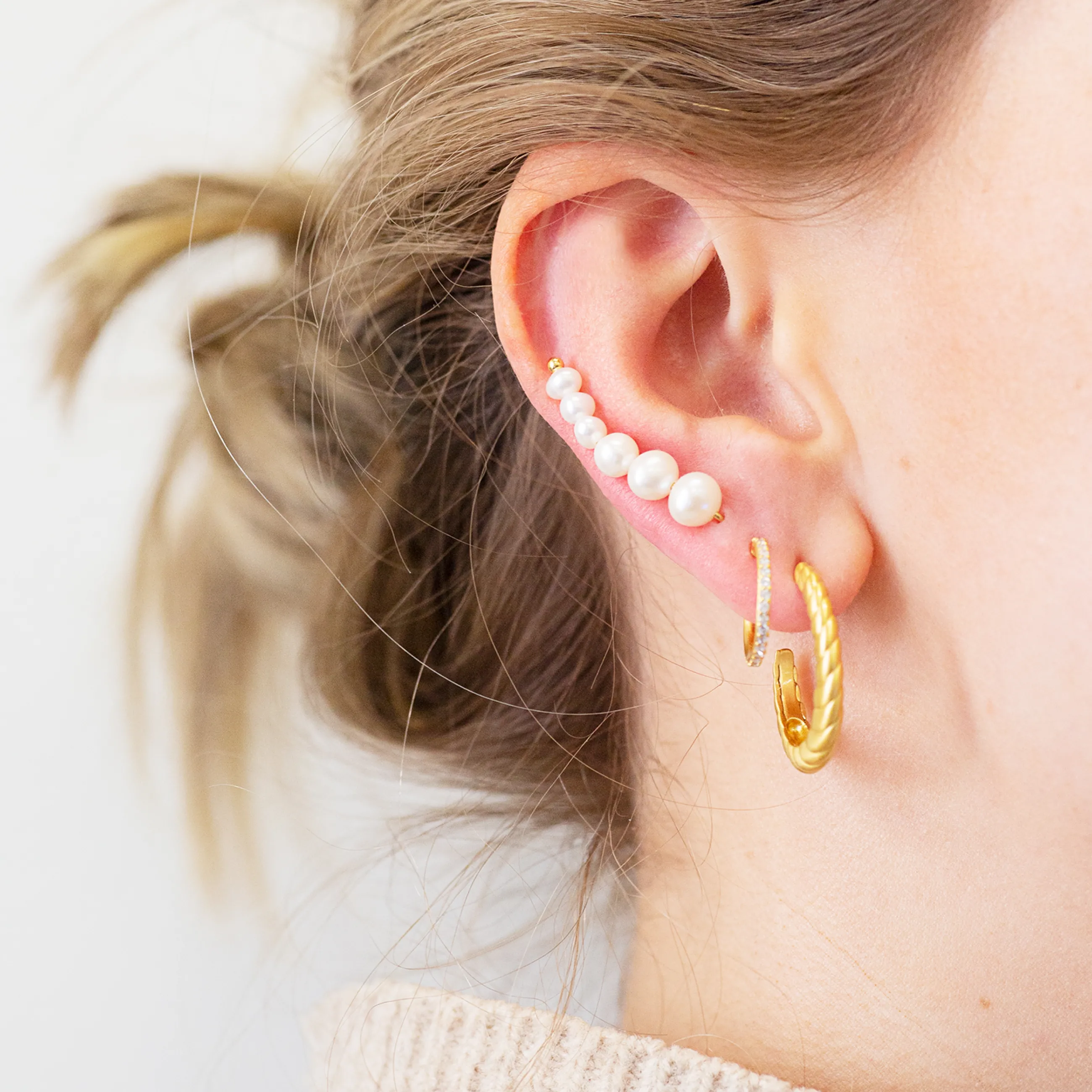 byBiehl® Danmark Seashell Hoops Large 14K forgyldt sølv Sale