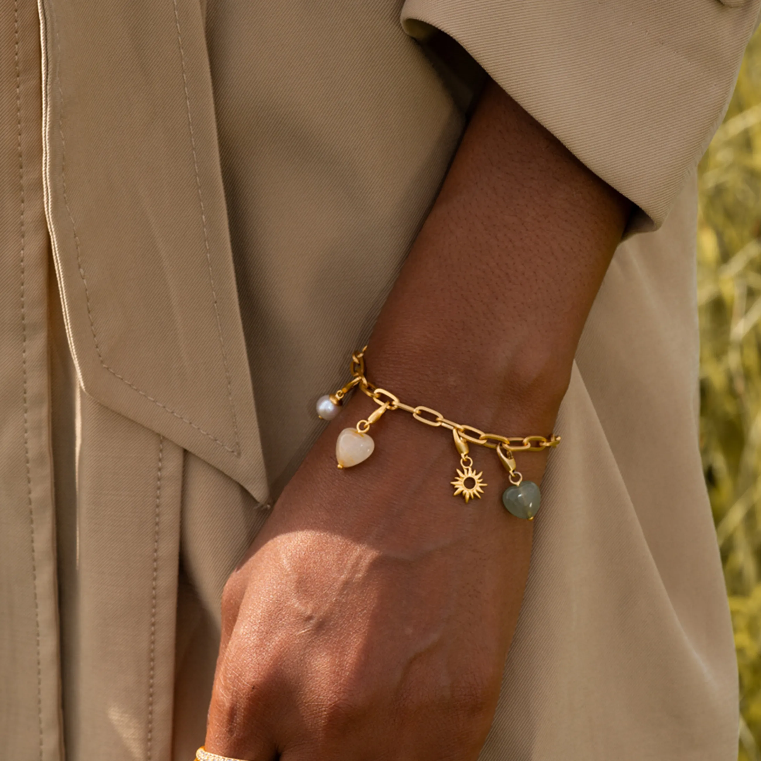 byBiehl® Danmark Soft Heart Charm Green 14k guldbelagt New