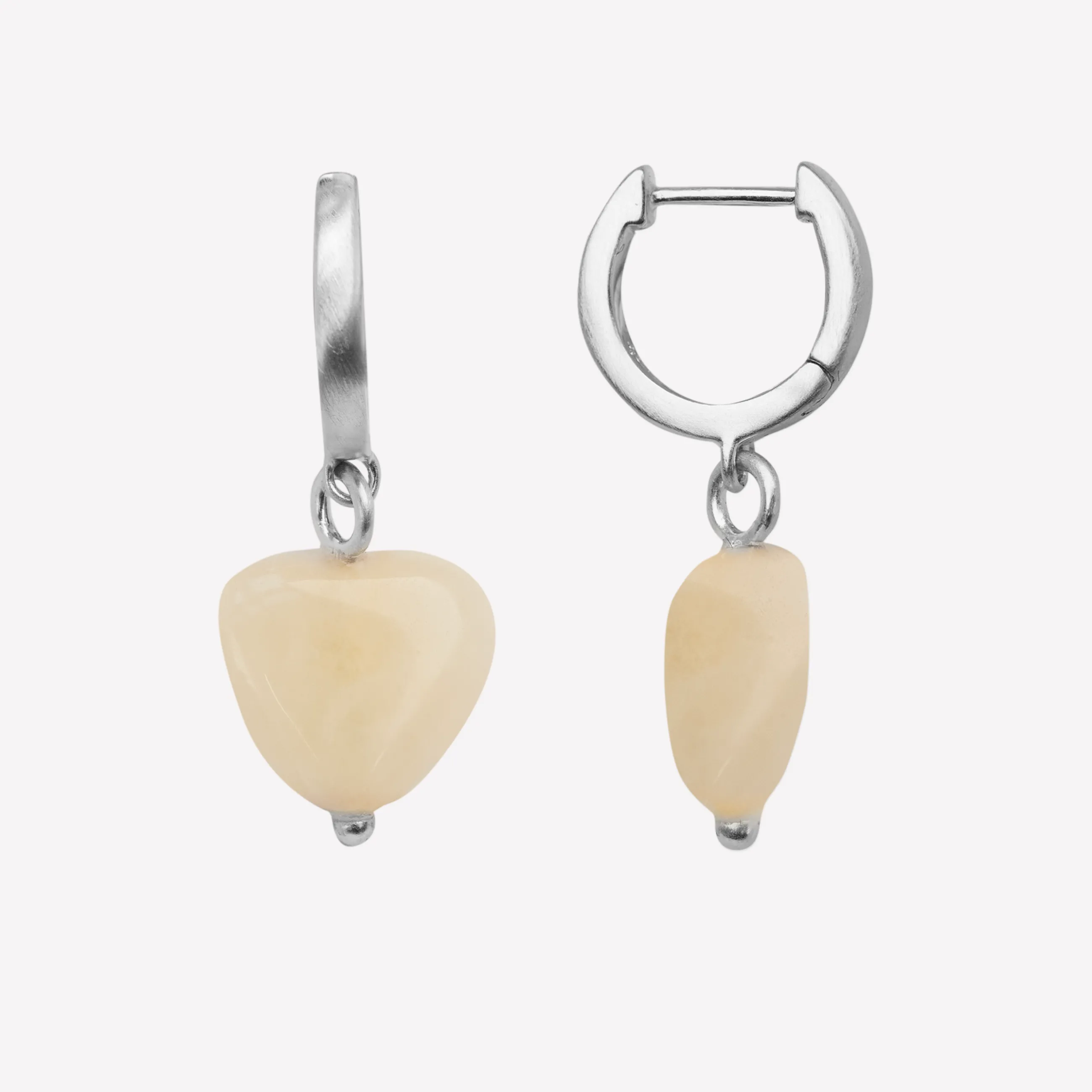 byBiehl® Danmark Soft Heart Hoop Cream Sterling sølv / Gul jade Online