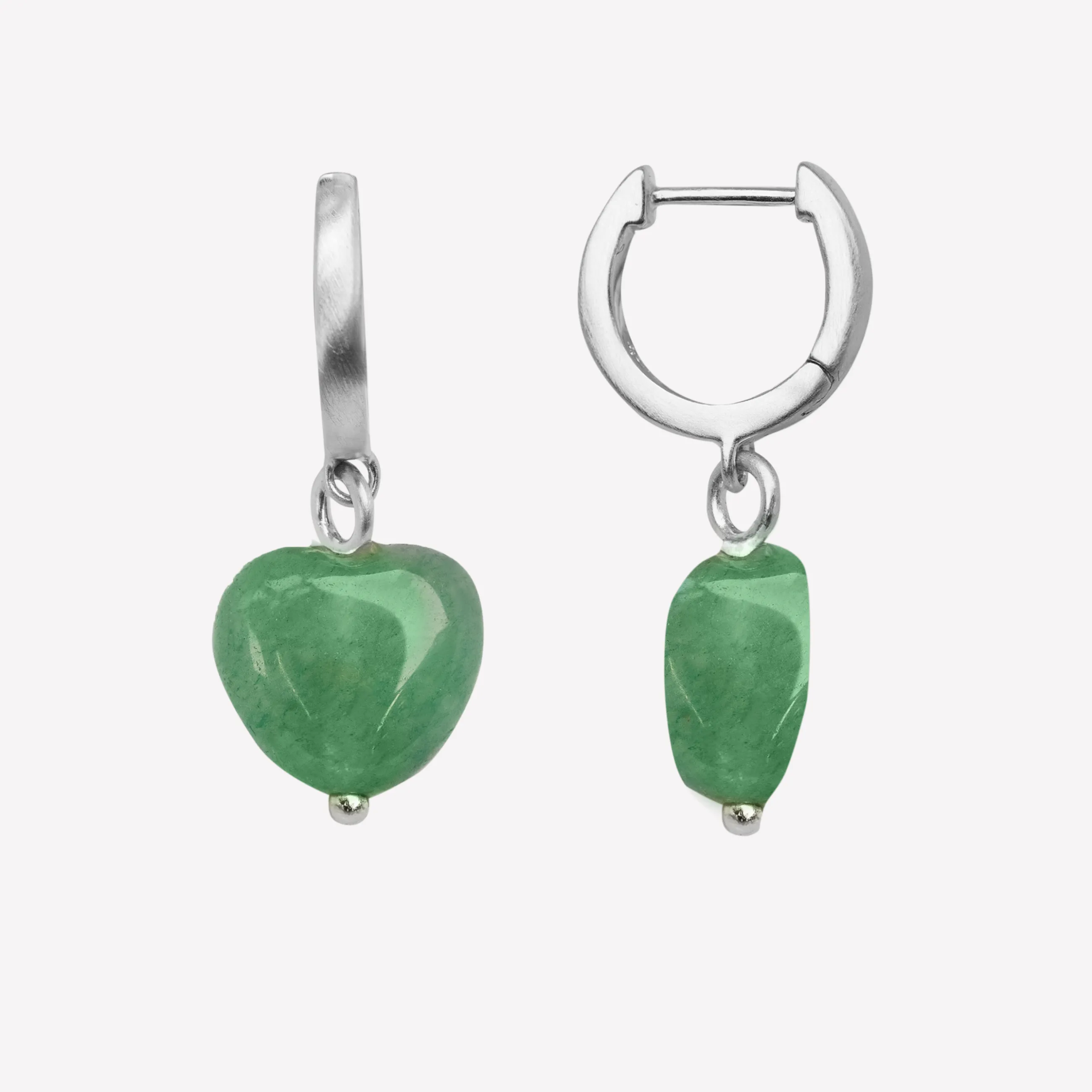 byBiehl® Danmark Soft Heart Hoop Green Sterling sølv / Grøn agat Fashion
