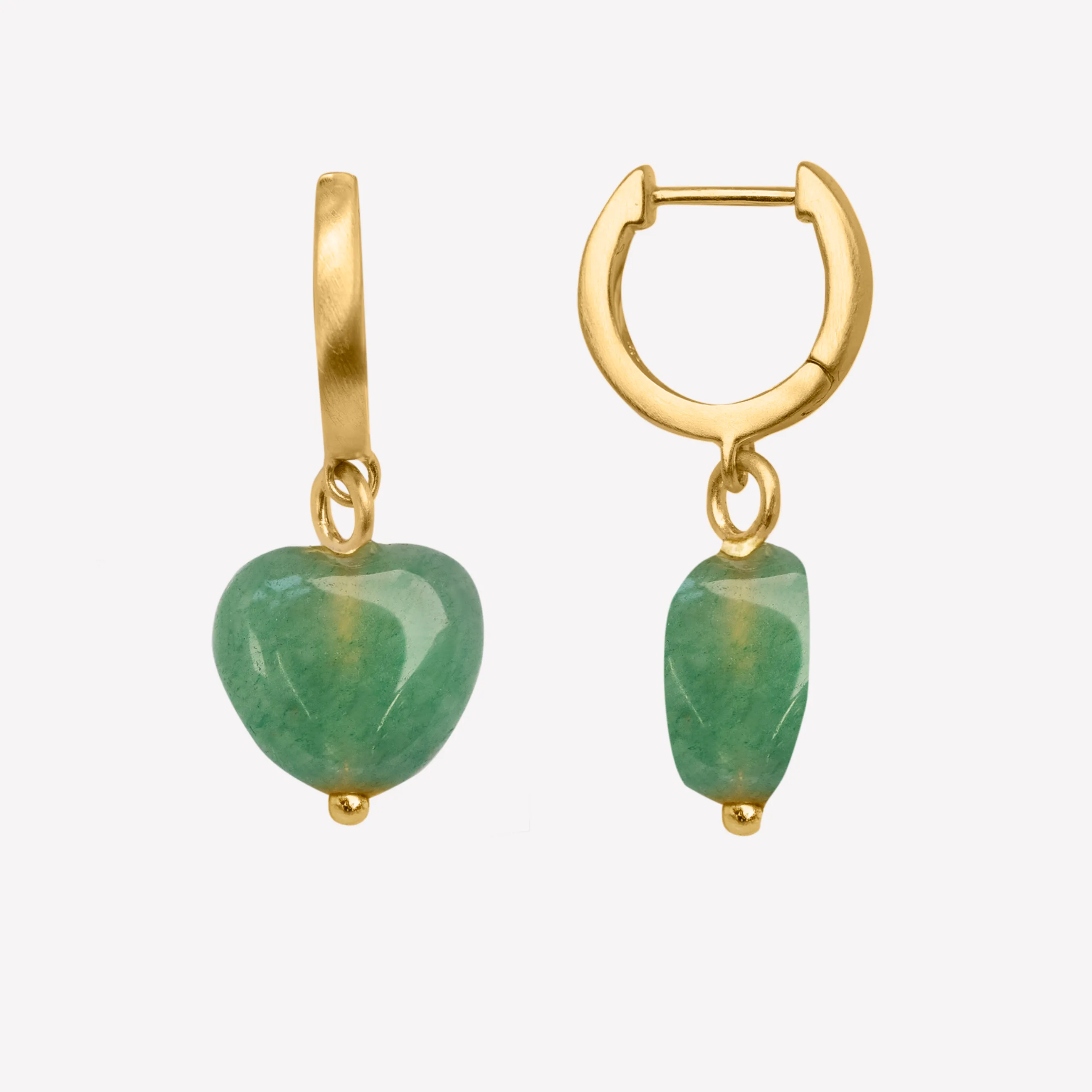 byBiehl® Danmark Soft Heart Hoop Green 14K Guldbelagt / Grøn agat Clearance
