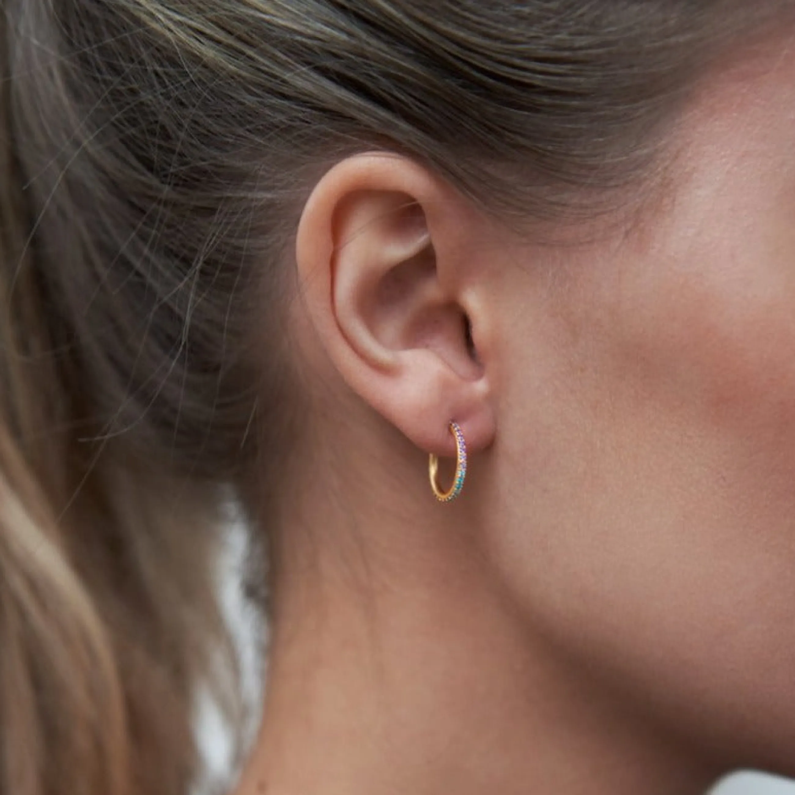 byBiehl® Danmark Sparkle Hoops Mini Pastels 14K forgyldt sølv / Pastels Fashion