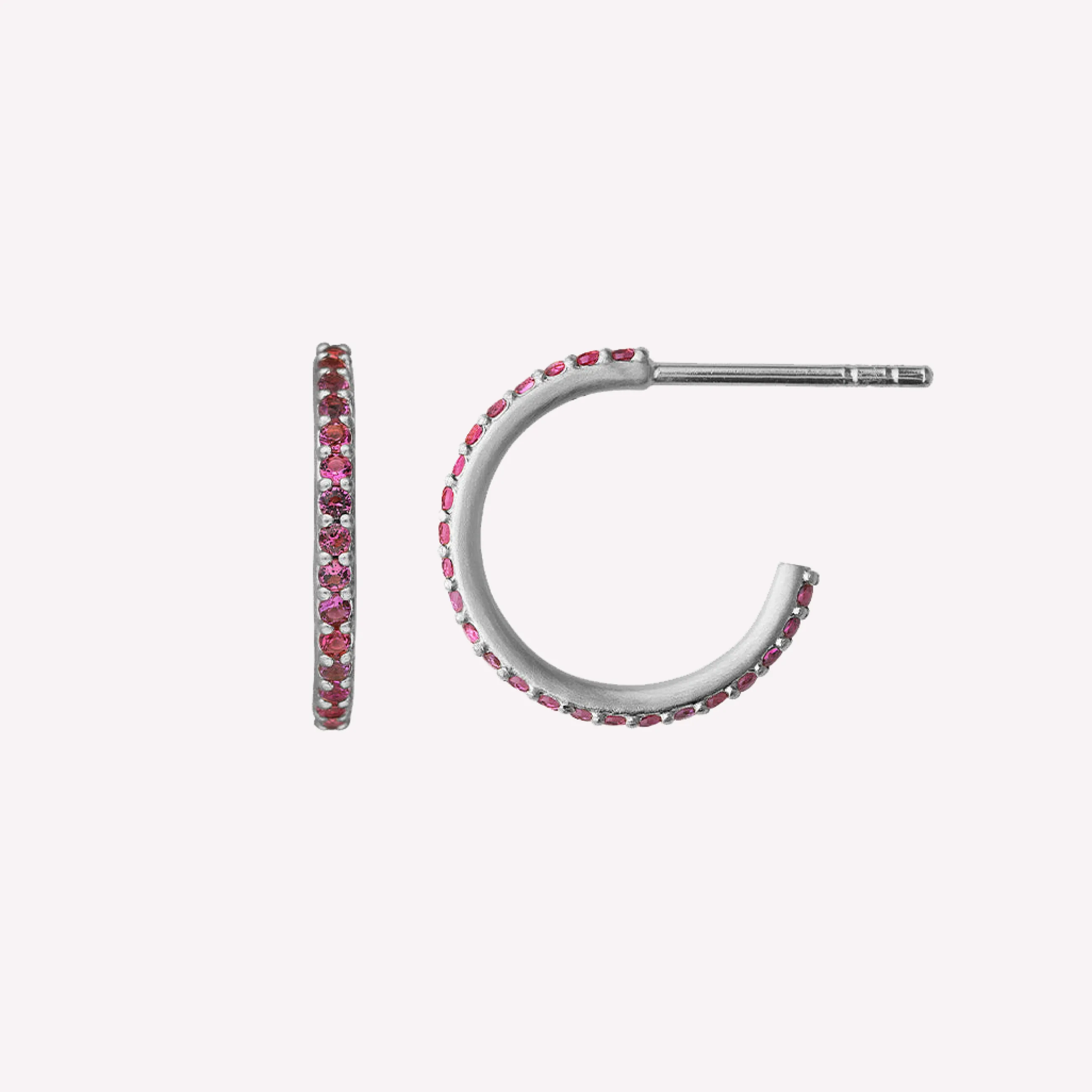 byBiehl® Danmark Sparkle Hoops Mini Pink Sterling sølv / Pink Best