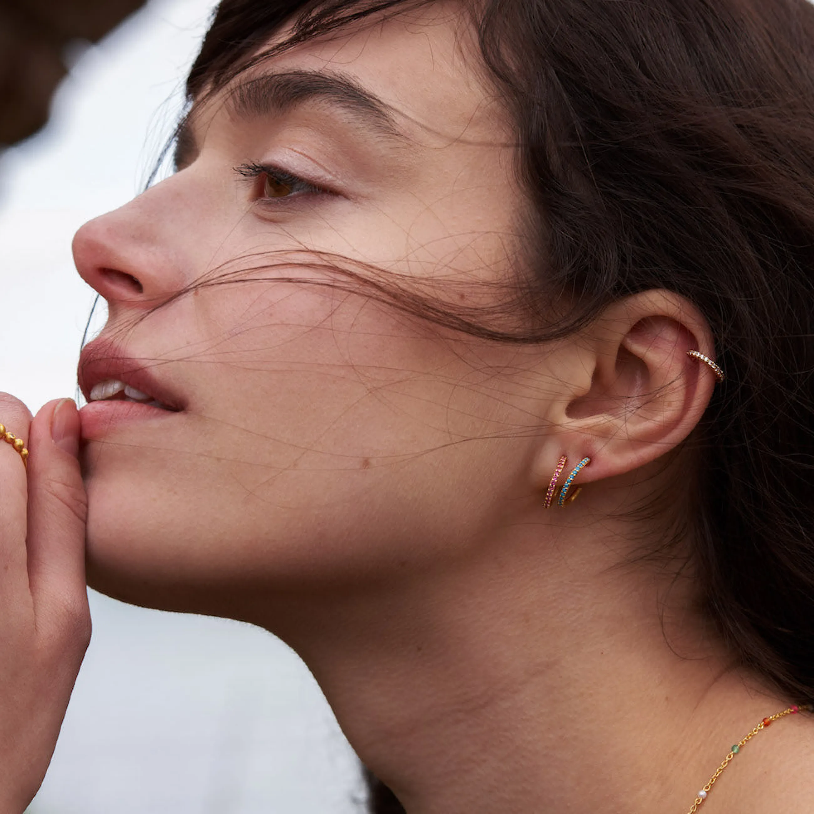 byBiehl® Danmark Sparkle Hoops Mini Pink Sterling sølv / Pink Best