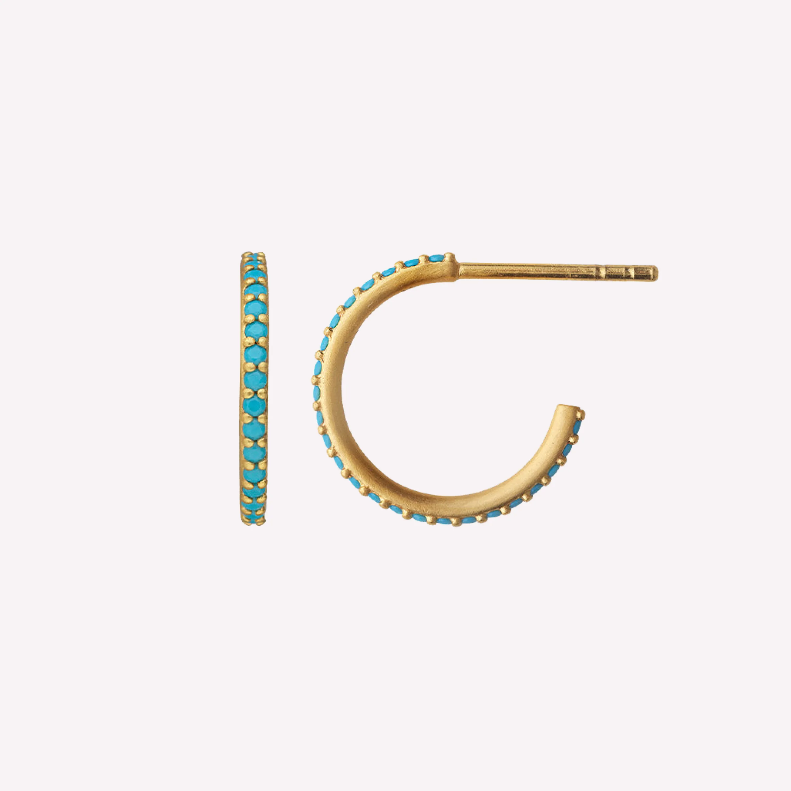 byBiehl® Danmark Sparkle Hoops Mini Turkis 14K forgyldt sølv / Turkis Store