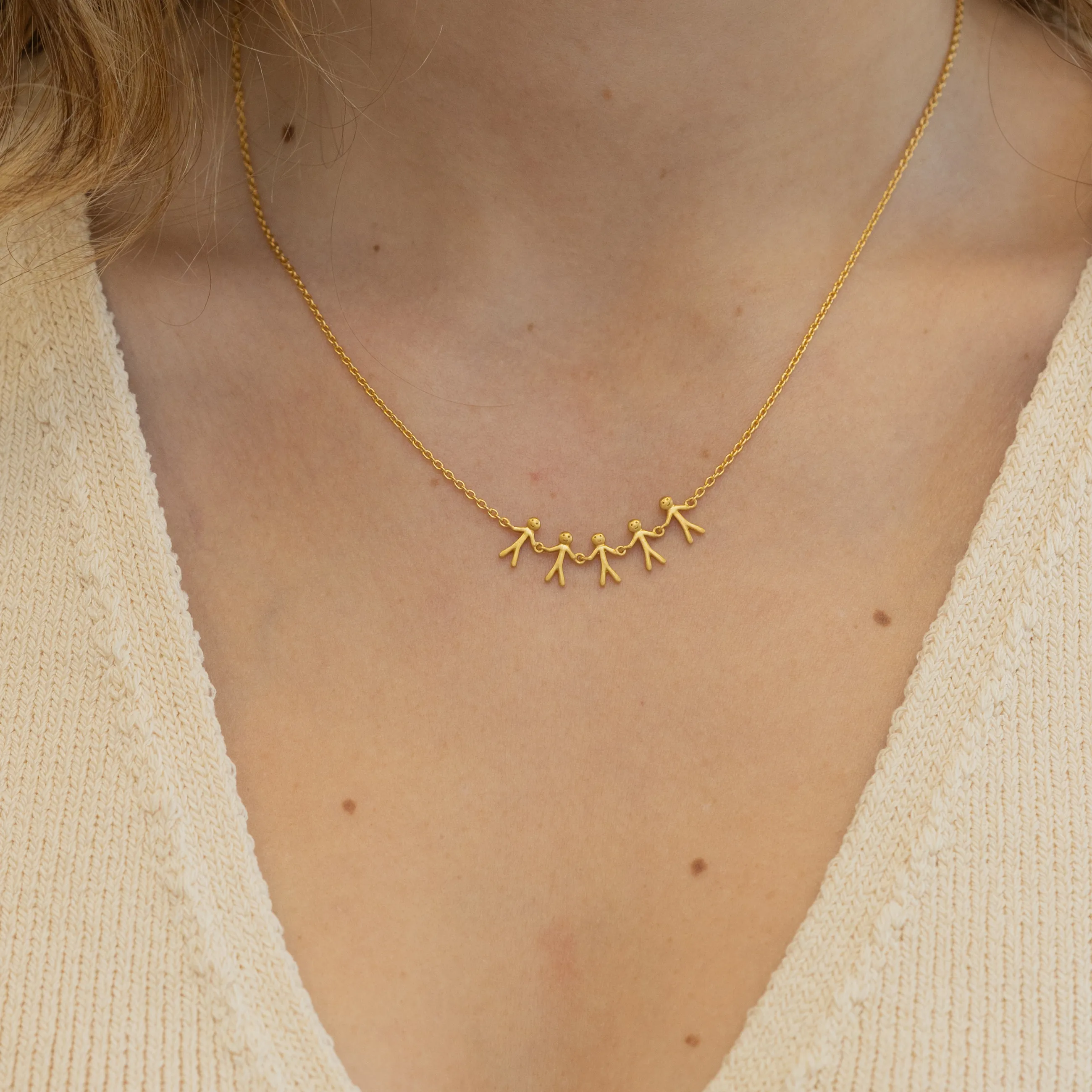 byBiehl® Danmark Together Family 5 halskæde 14K forgyldt sølv Best