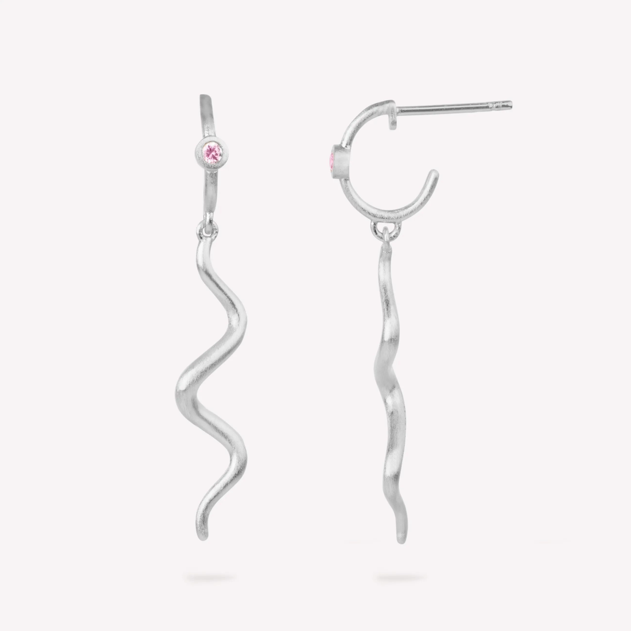 byBiehl® Danmark Wave Mini Hoop lyserød Sterling sølv / Pink Store