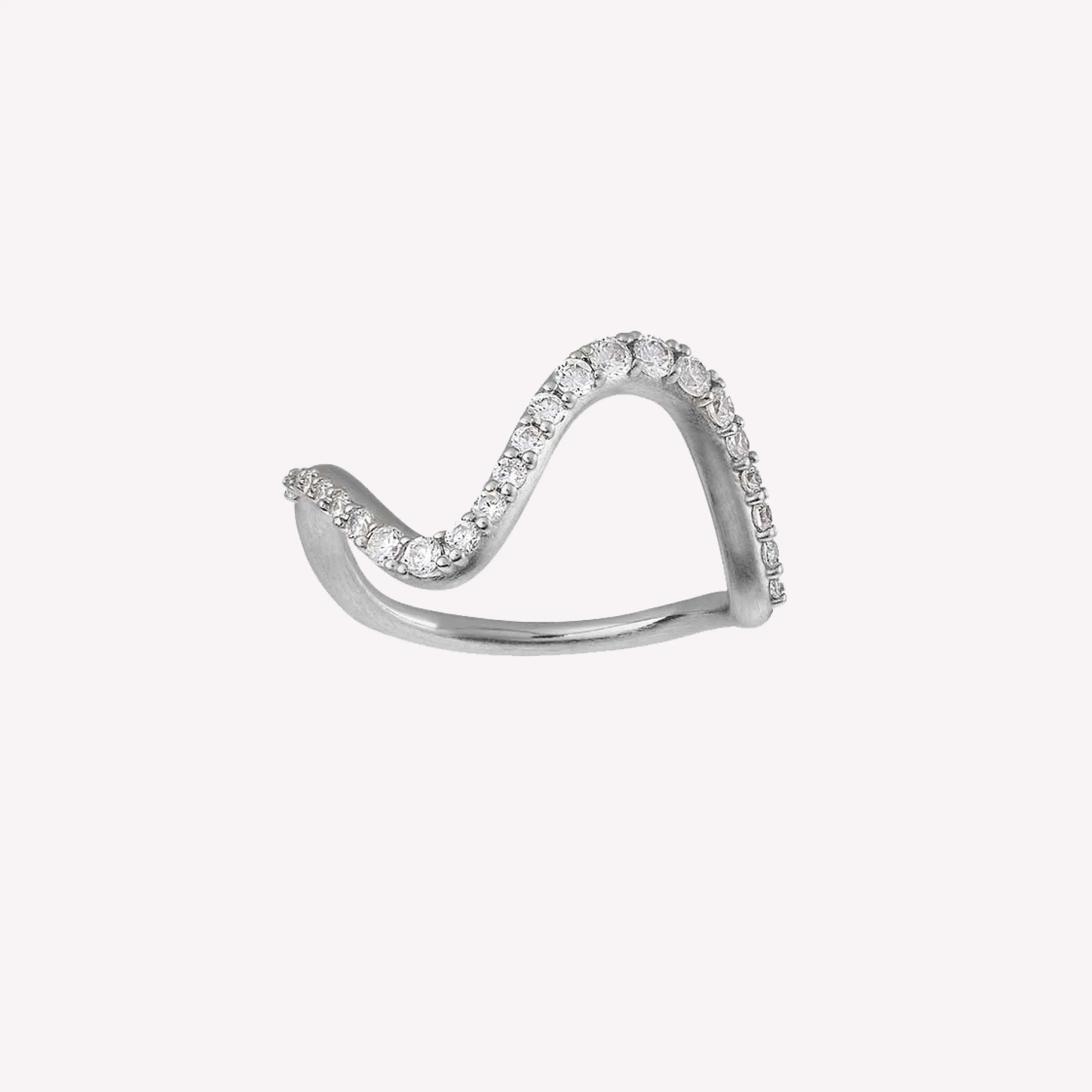 byBiehl® Danmark Wave Sparkle Large ring Sterling sølv / Zirkonia New